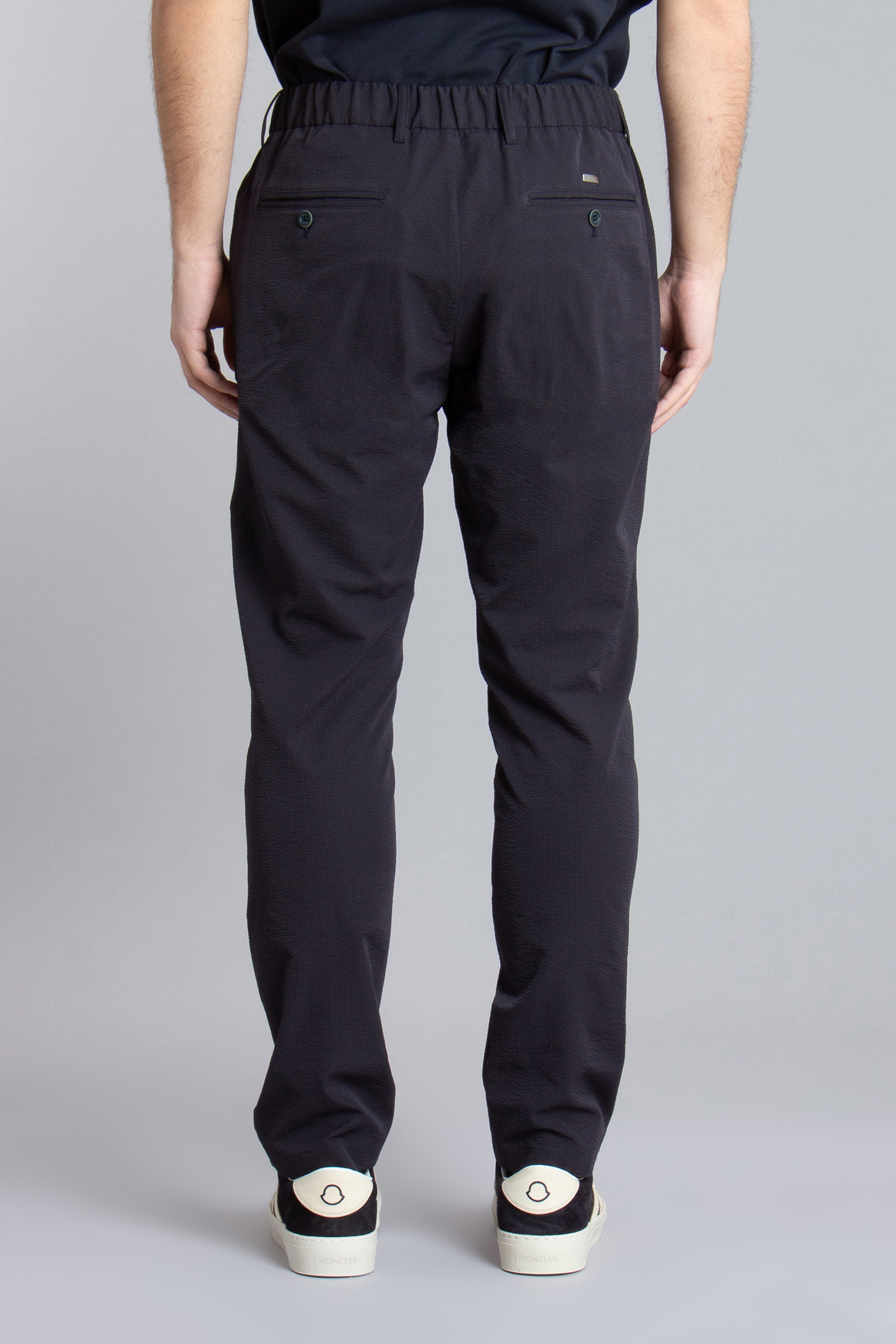 HERNO Regular Fit Stretch Seer-Crease Pants