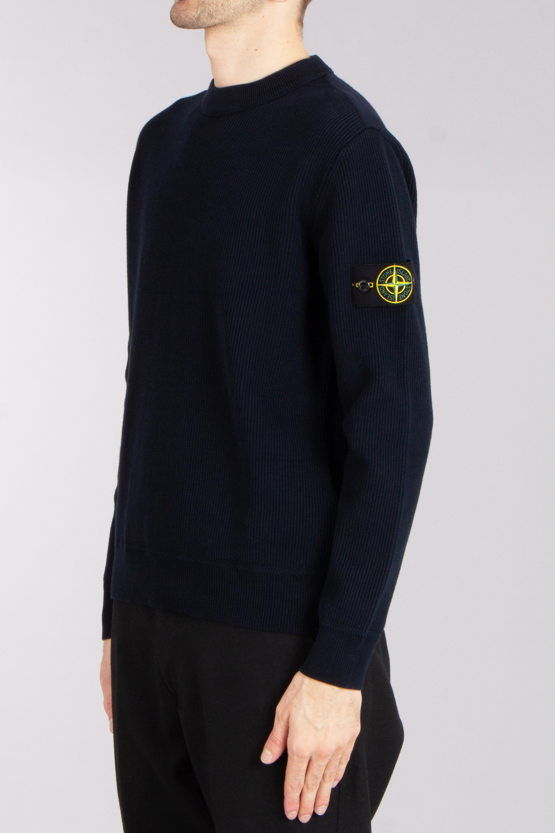 STONE ISLAND Ribbed Soft Organic Cotton Sweater