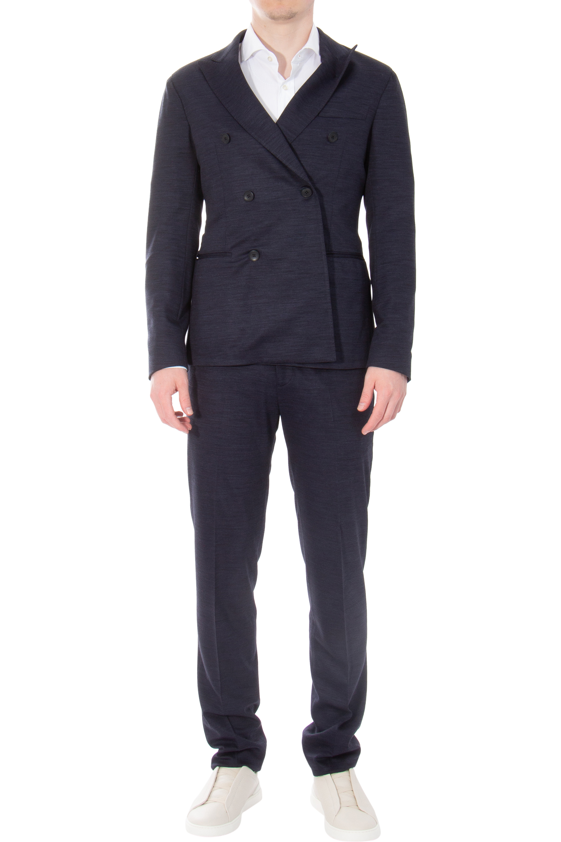 EMPORIO ARMANI Double-Breasted Lyocell & Virgin Wool Suit