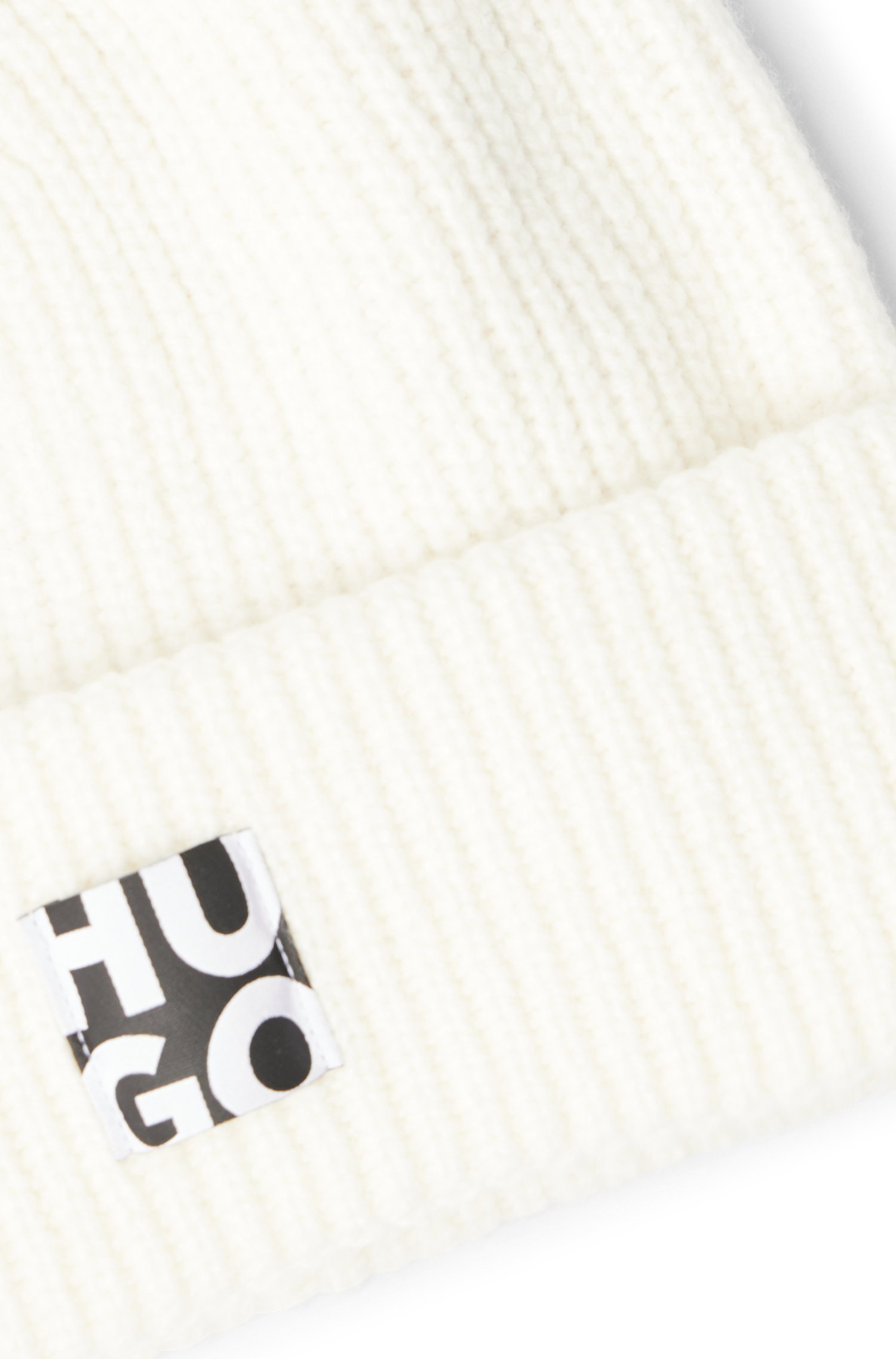 HUGO Ribbed Wool Blend Beanie