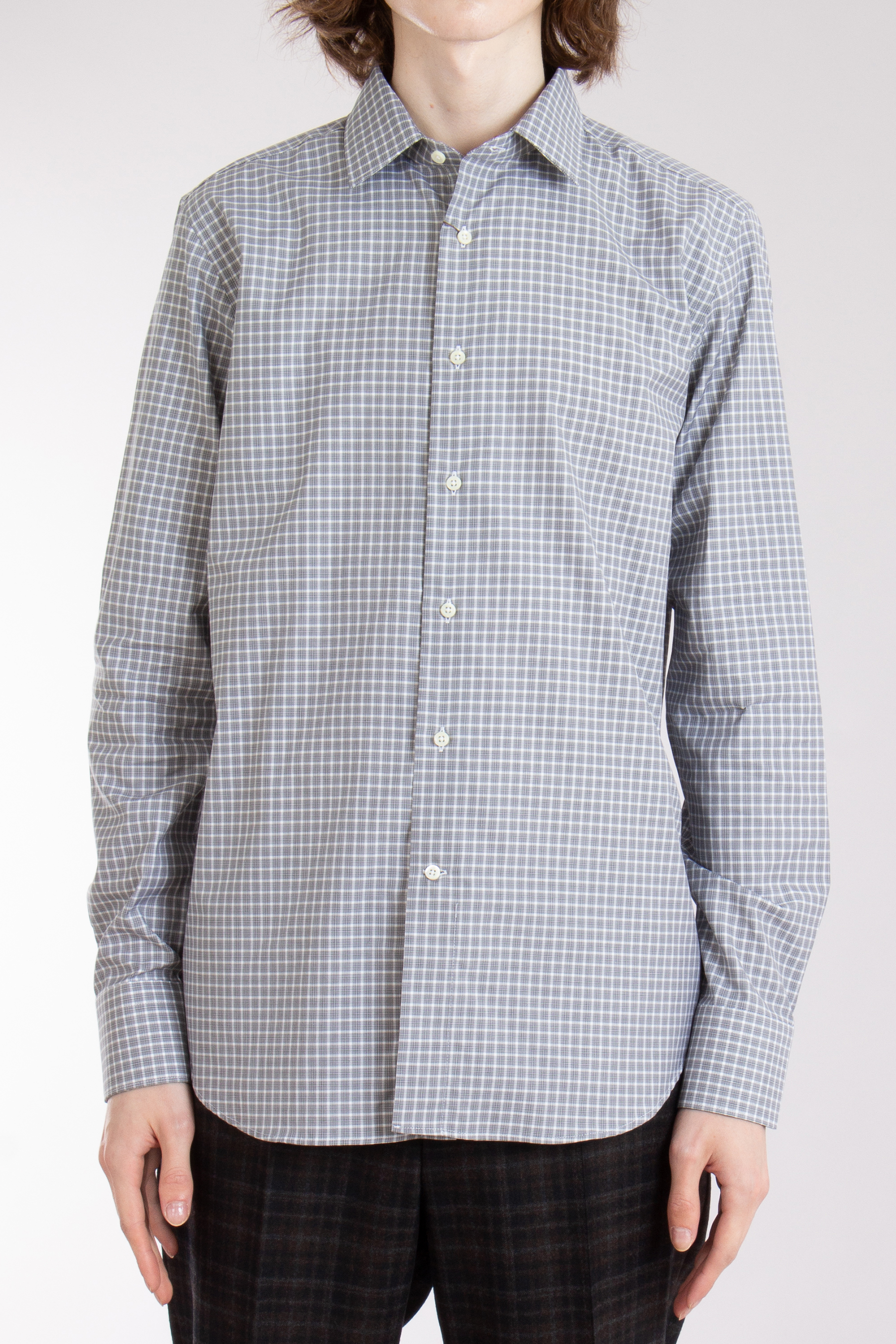 CANALI Regular Fit Checked Impeccable-Cotton Shirt