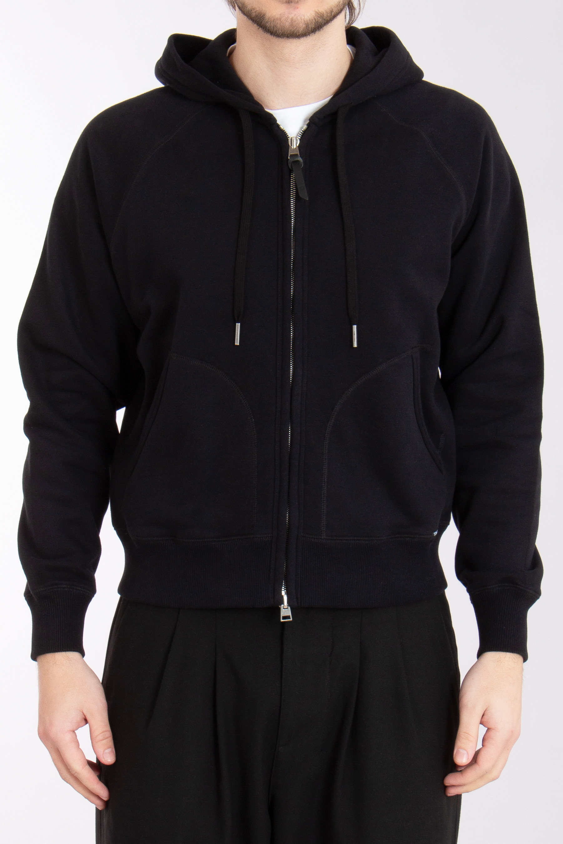 TOM FORD Classic Fit Cotton Blend Zip-Up Hoodie