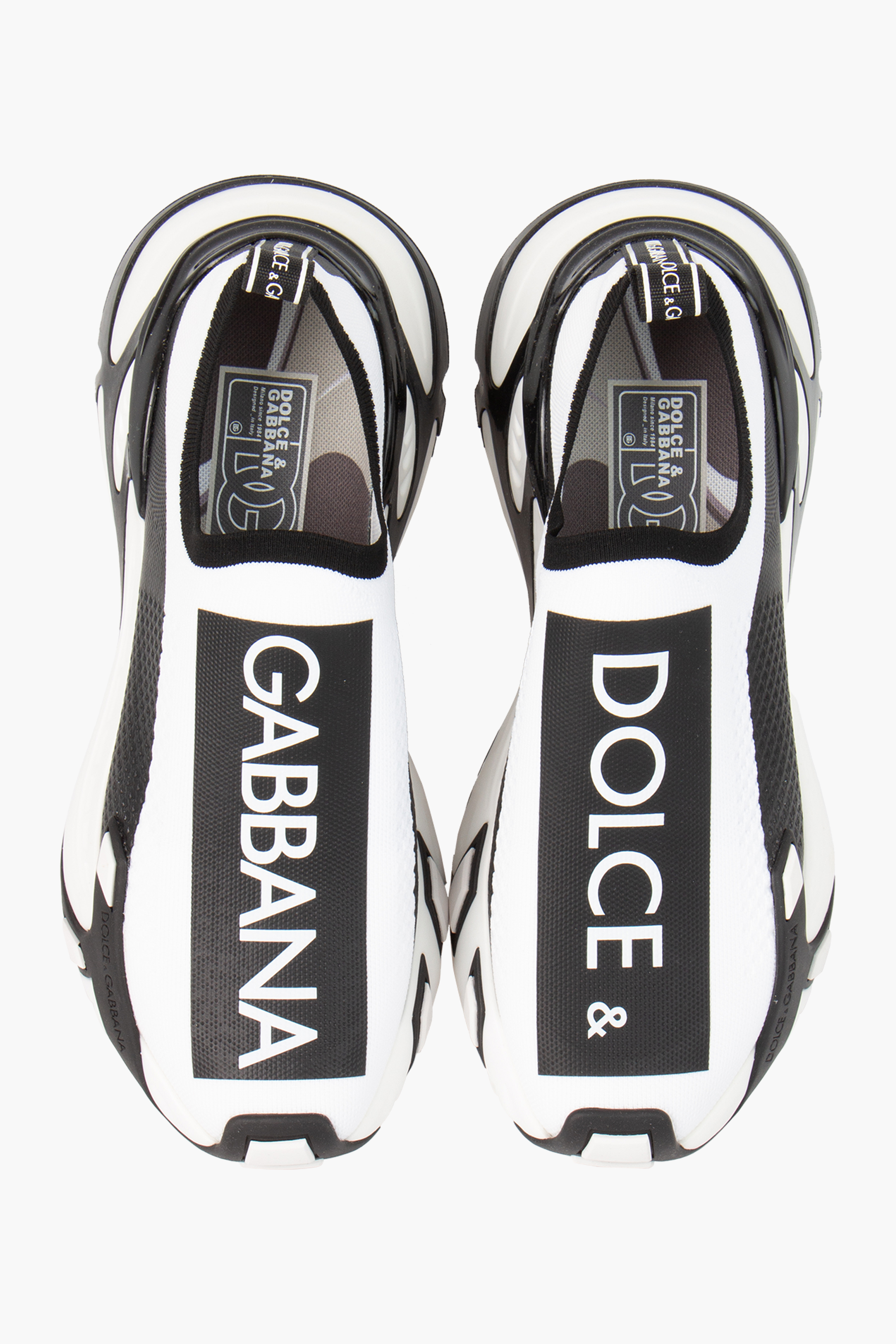 DOLCE & GABBANA Printed Stretch Jersey Sneakers Fast