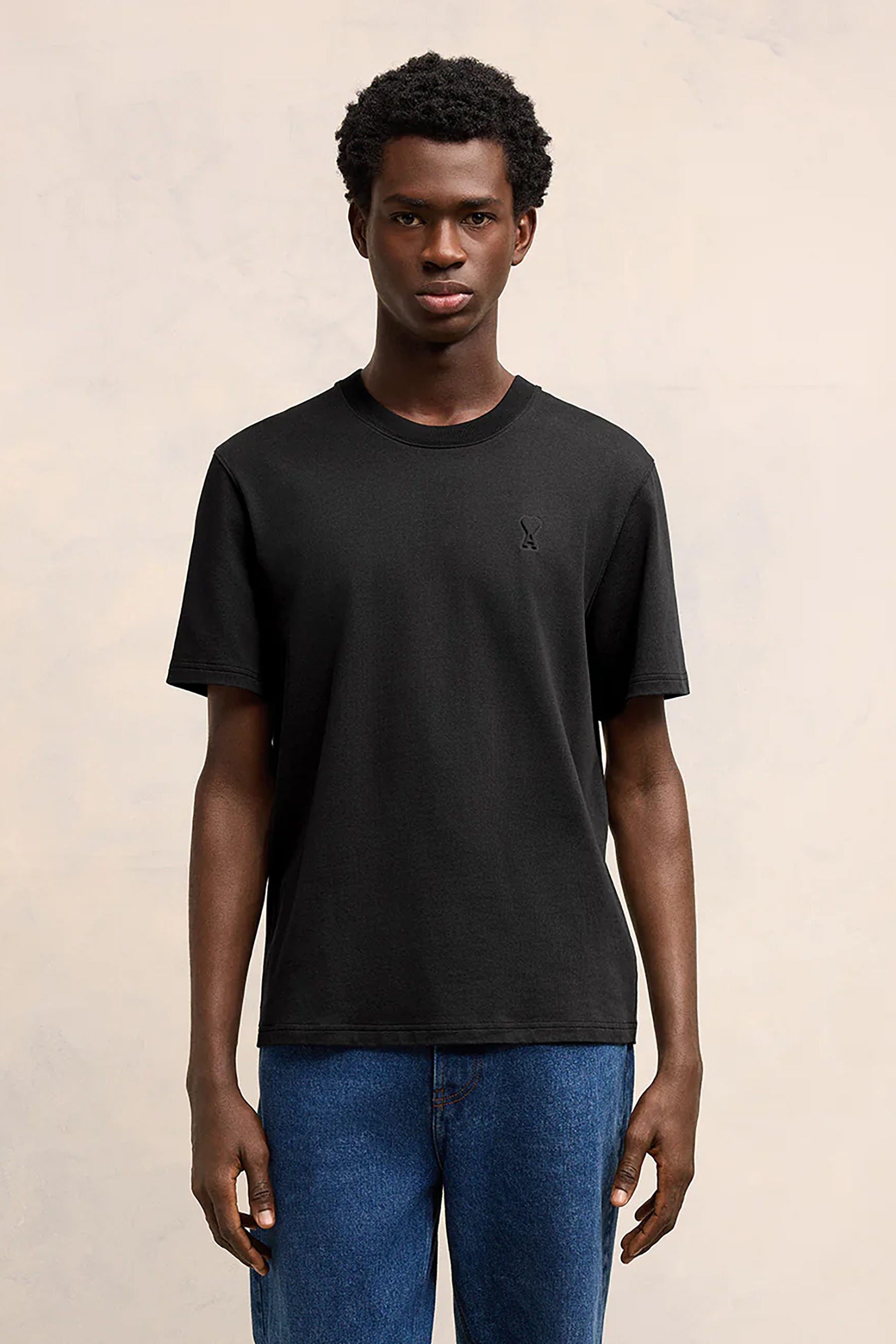 AMI PARIS Embossed Organic Cotton Jersey T-Shirt