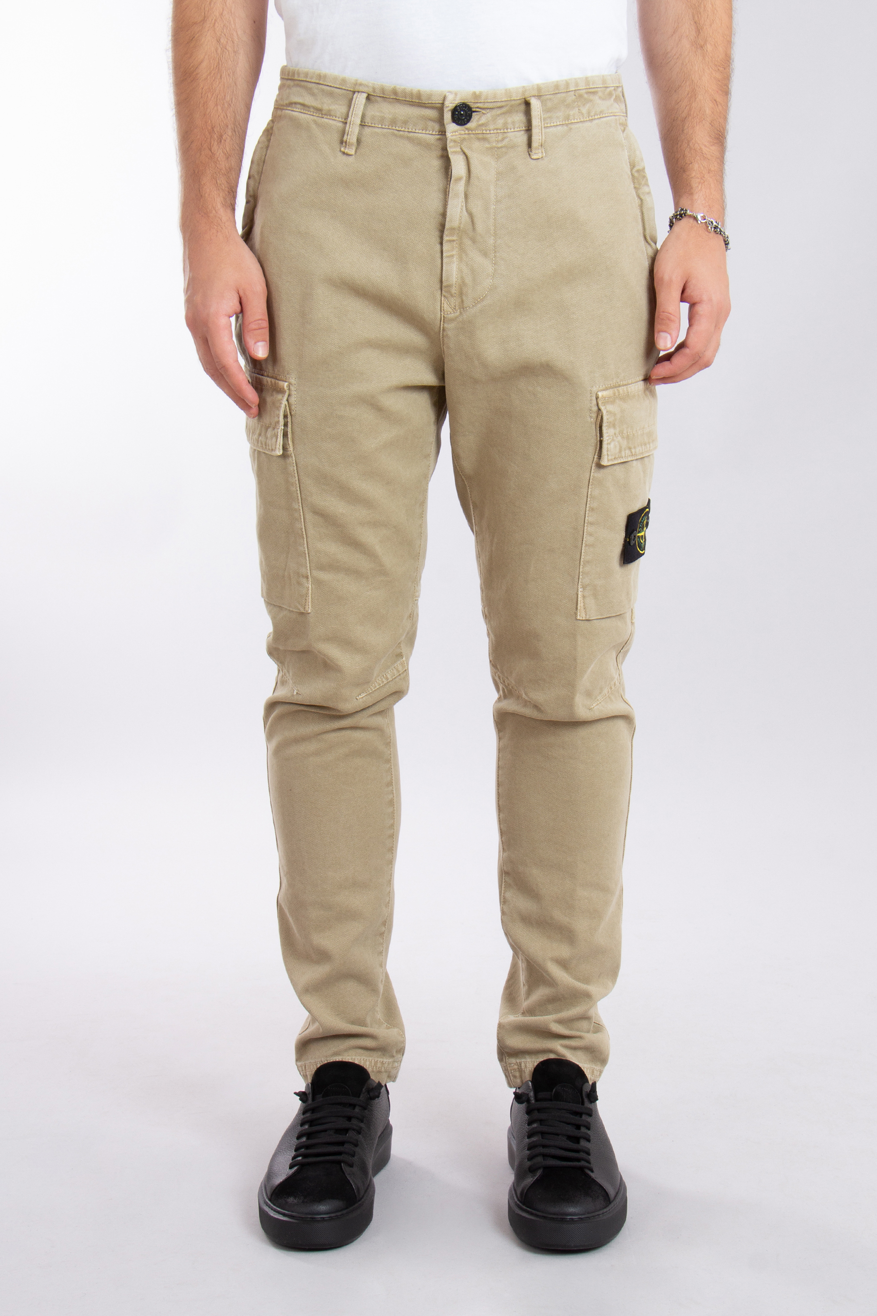 STONE ISLAND Regular Tapered Fit Cotton Cargo Pants