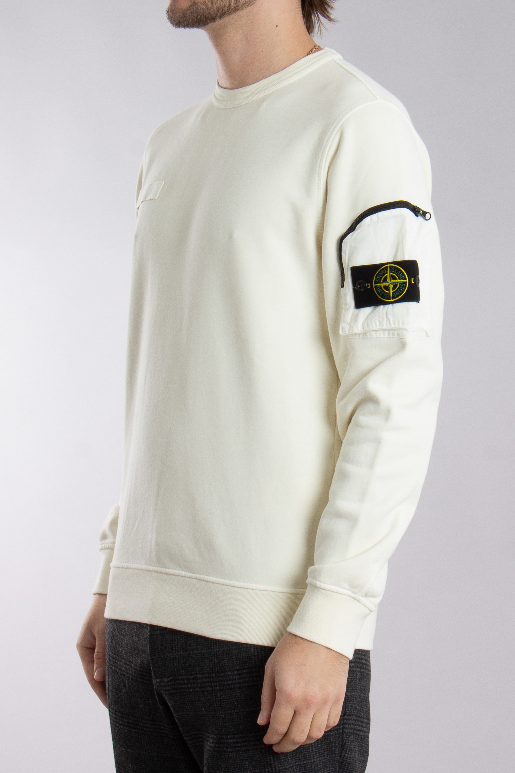 STONE ISLAND Garment-Dyed Organic Cotton Fleece Sweatshirt