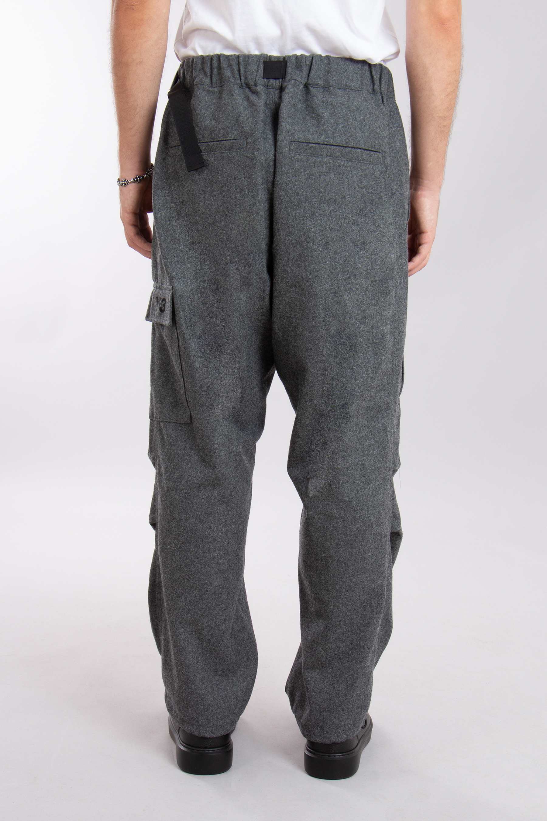 Y-3 Recycled Polyester-Wool Flannel Cargo Pants