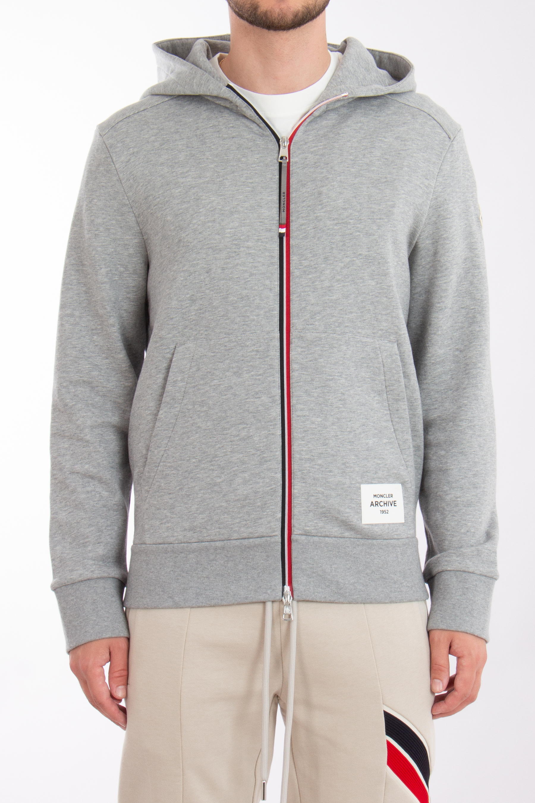 MONCLER Cotton Blend Fleece Zip Hoodie