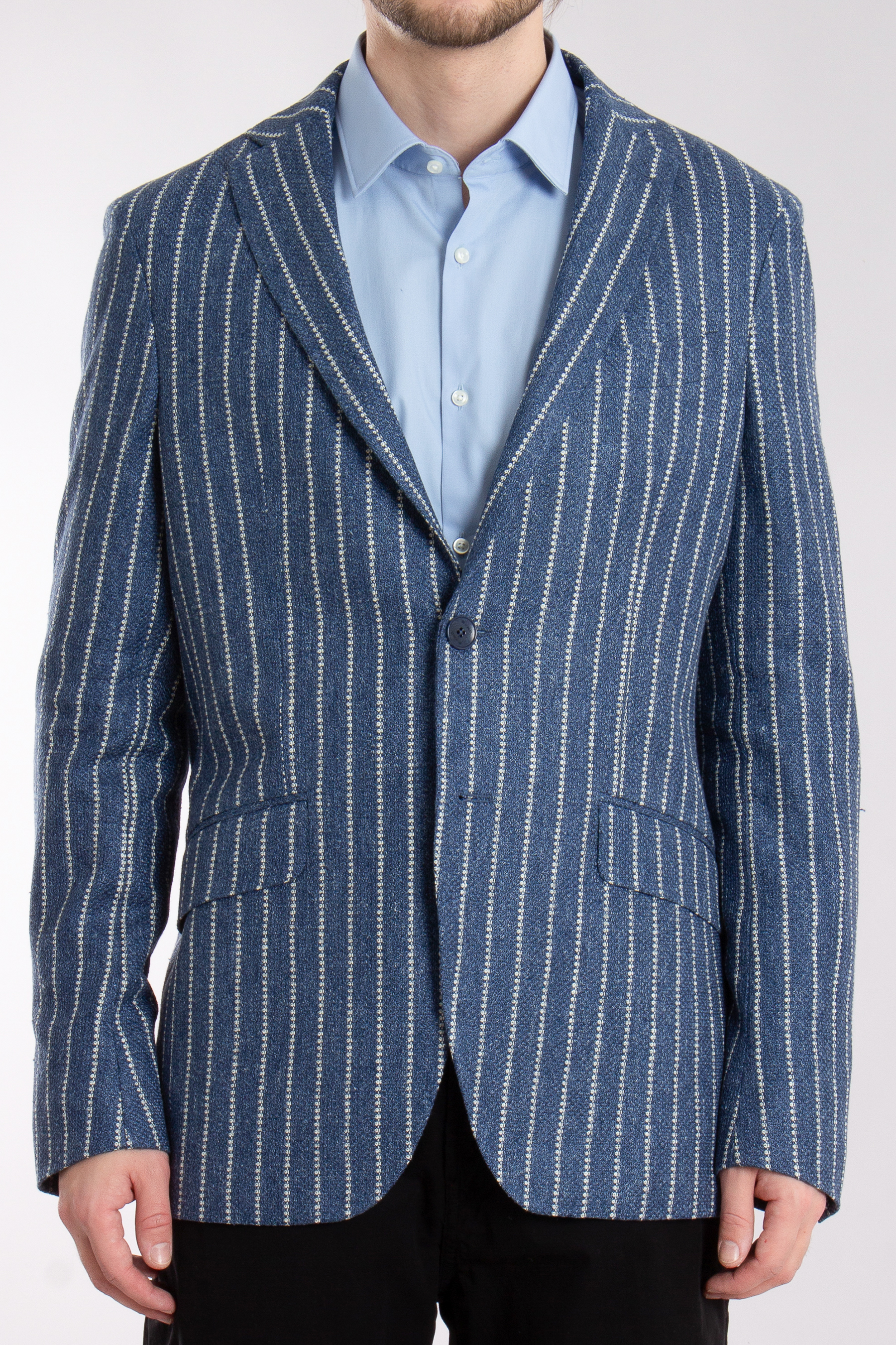 ETRO Roma Fit Striped Linen Jacket