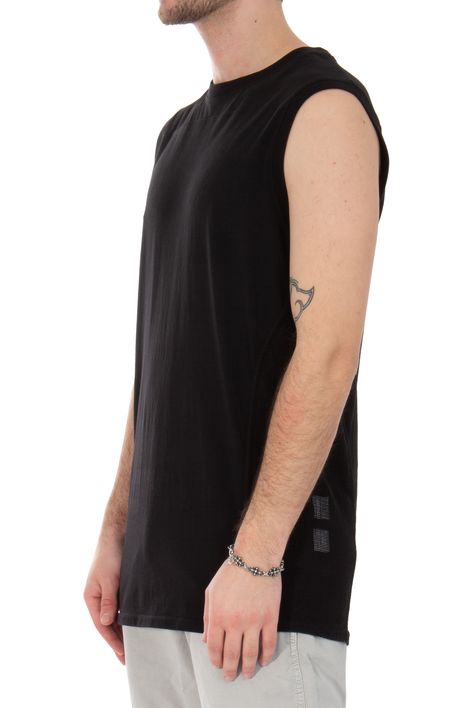 RE:VOLVER ATELIER Mesh Inlay Cotton Tank Top