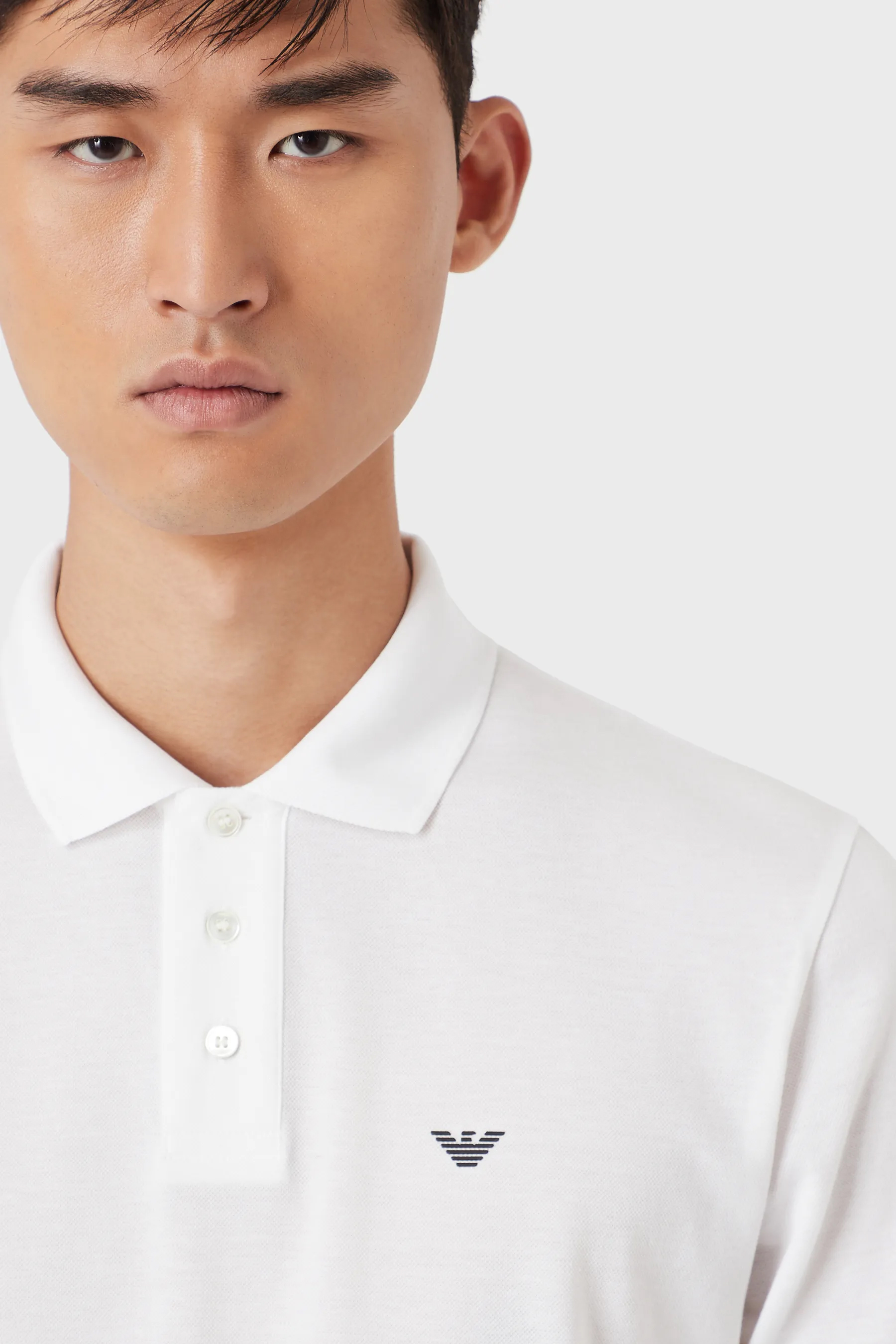 EMPORIO ARMANI Mercerized Cotton Piqué Polo Shirt