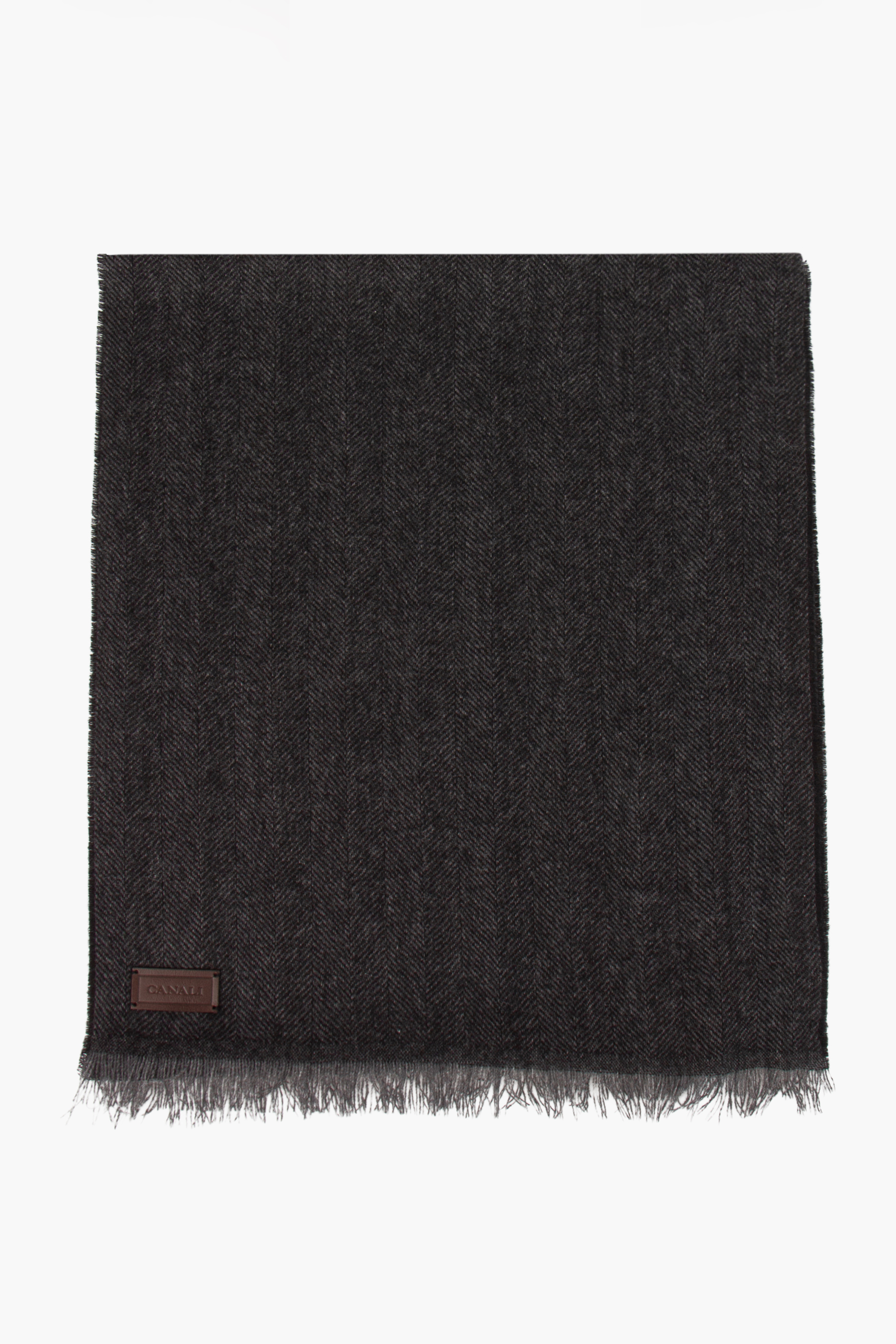 CANALI Herringbone Cashmere Scarf