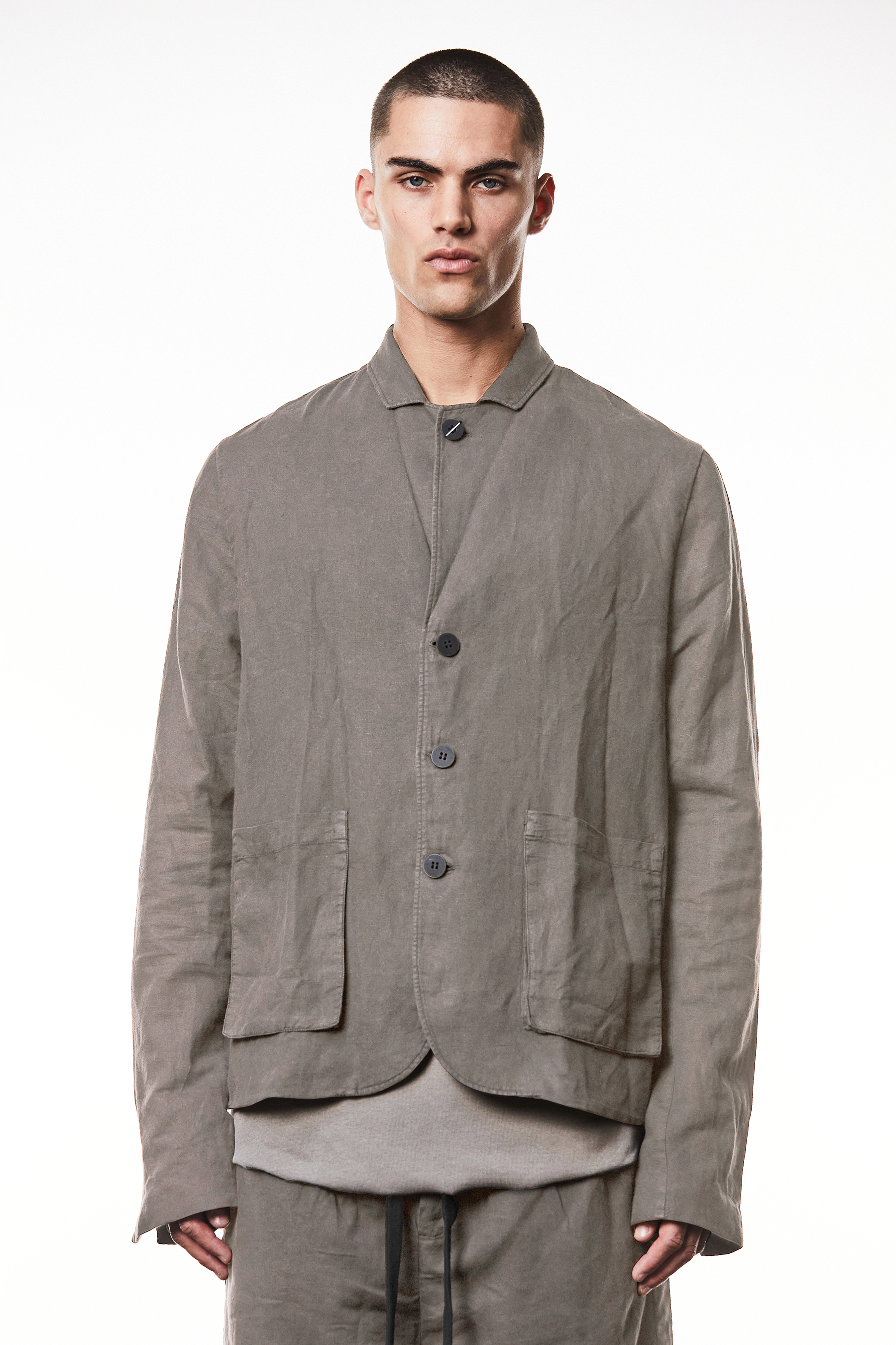 THOM KROM Relaxed Fit Linen-Cotton Blend Jacket