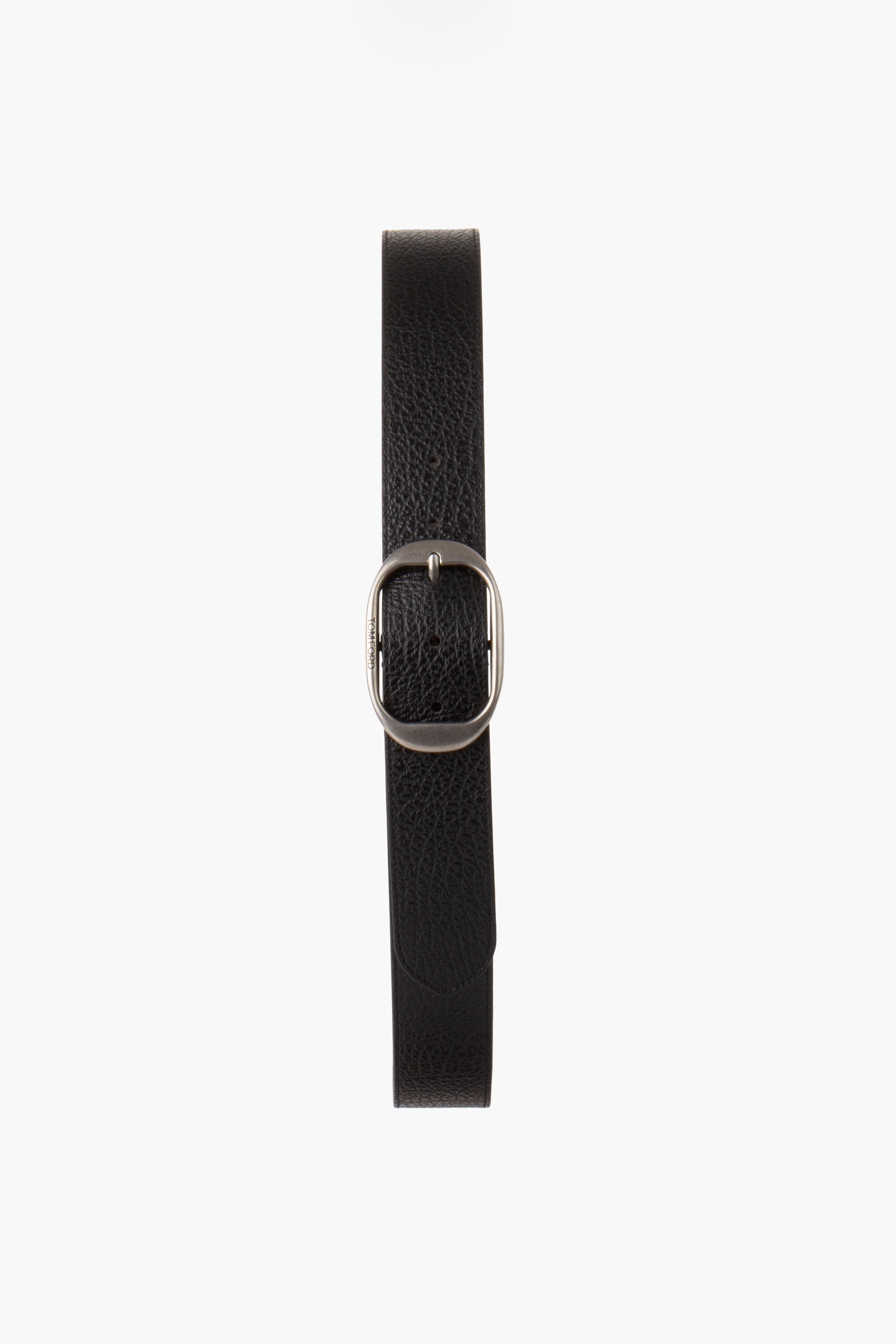 TOM FORD Grained Leather Oval Belt