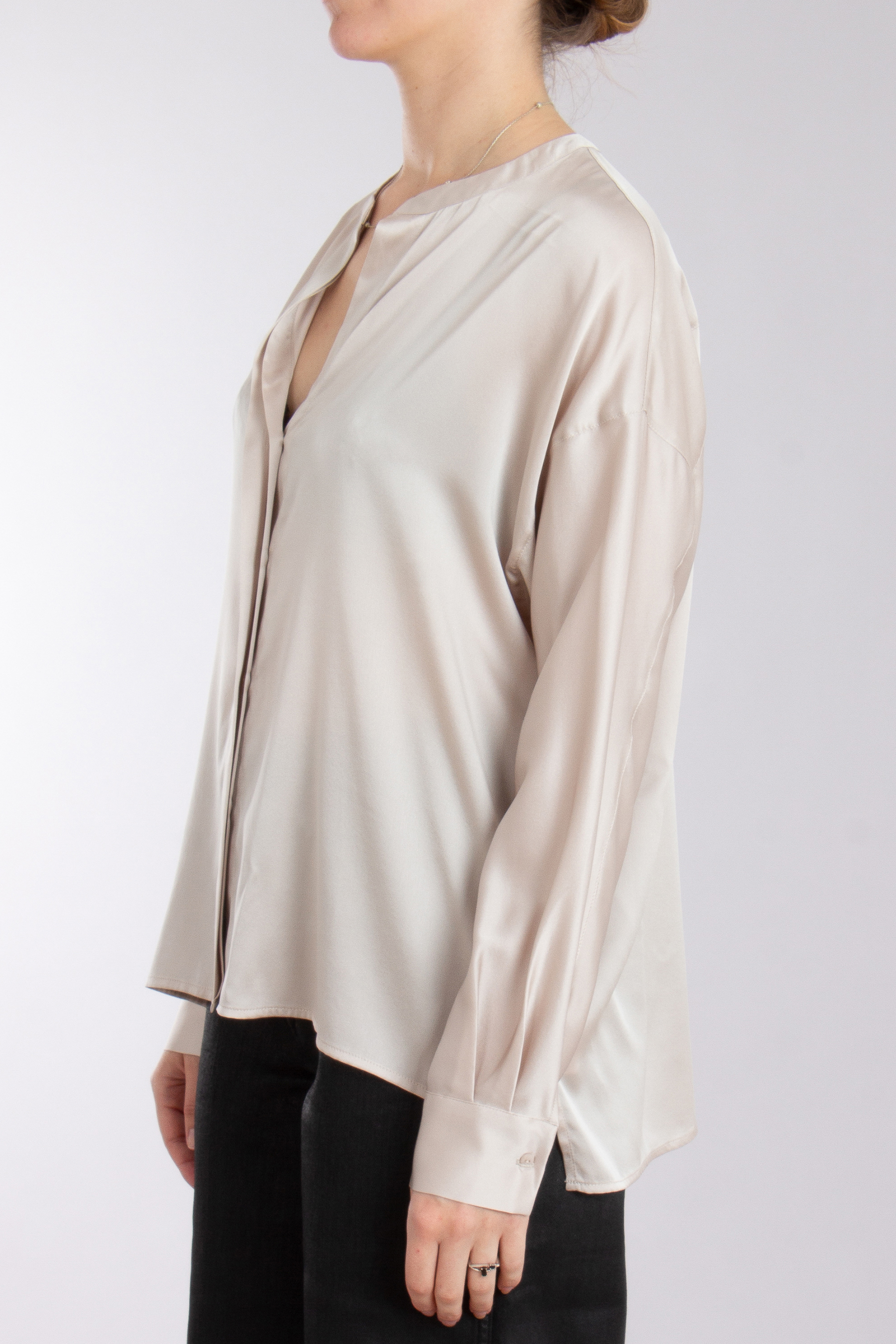 IHEART Silk Stretch Satin Blouse Chantellesa