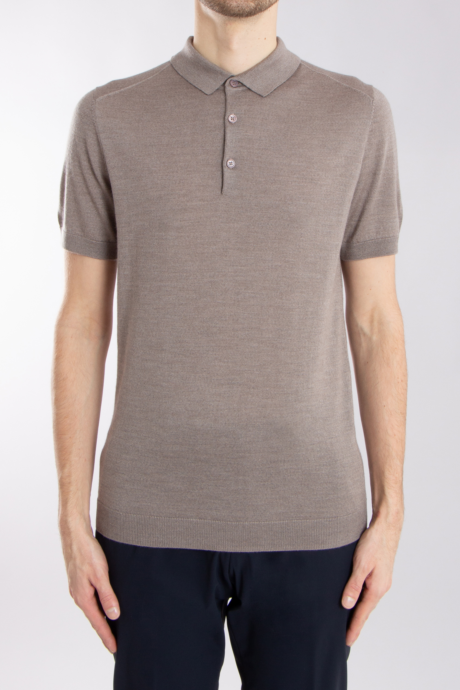 MIENTUS BERLIN Extrafine Wool-Silk-Cashmere Blend Knit Polo