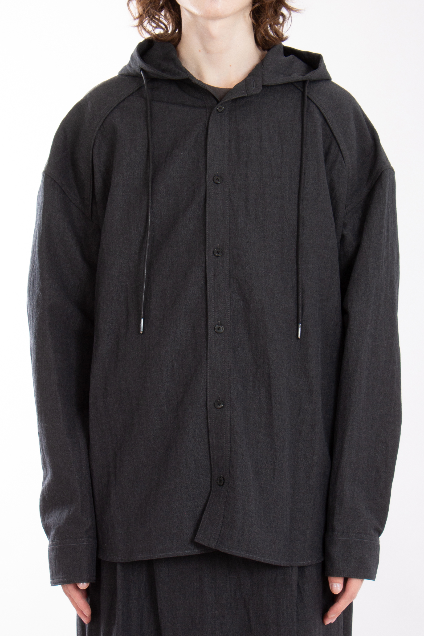 JUUN.J Hooded Wool-Nylon Blend Overshirt