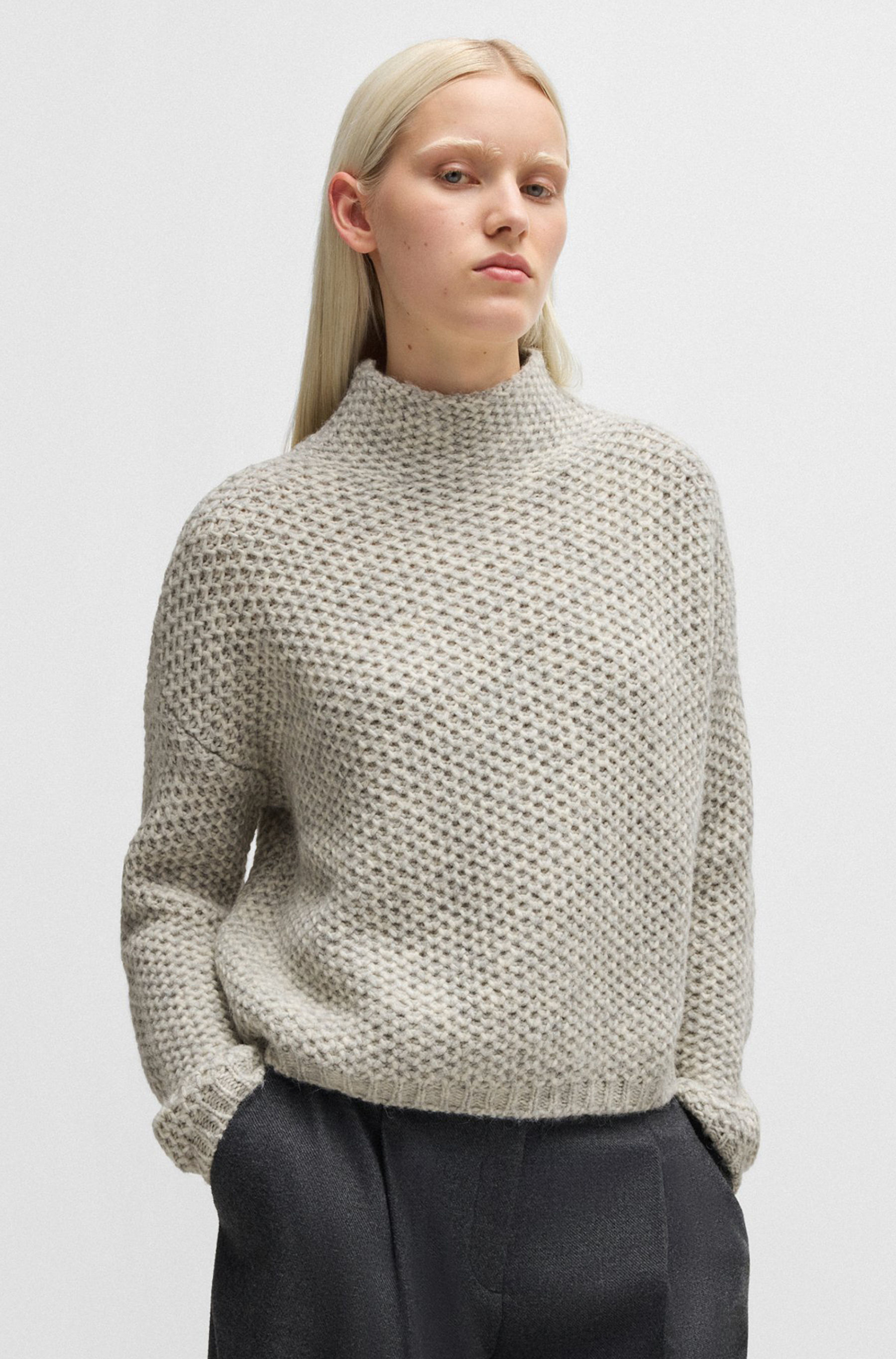 HUGO Wool Blend Knit Sweater Safineynny