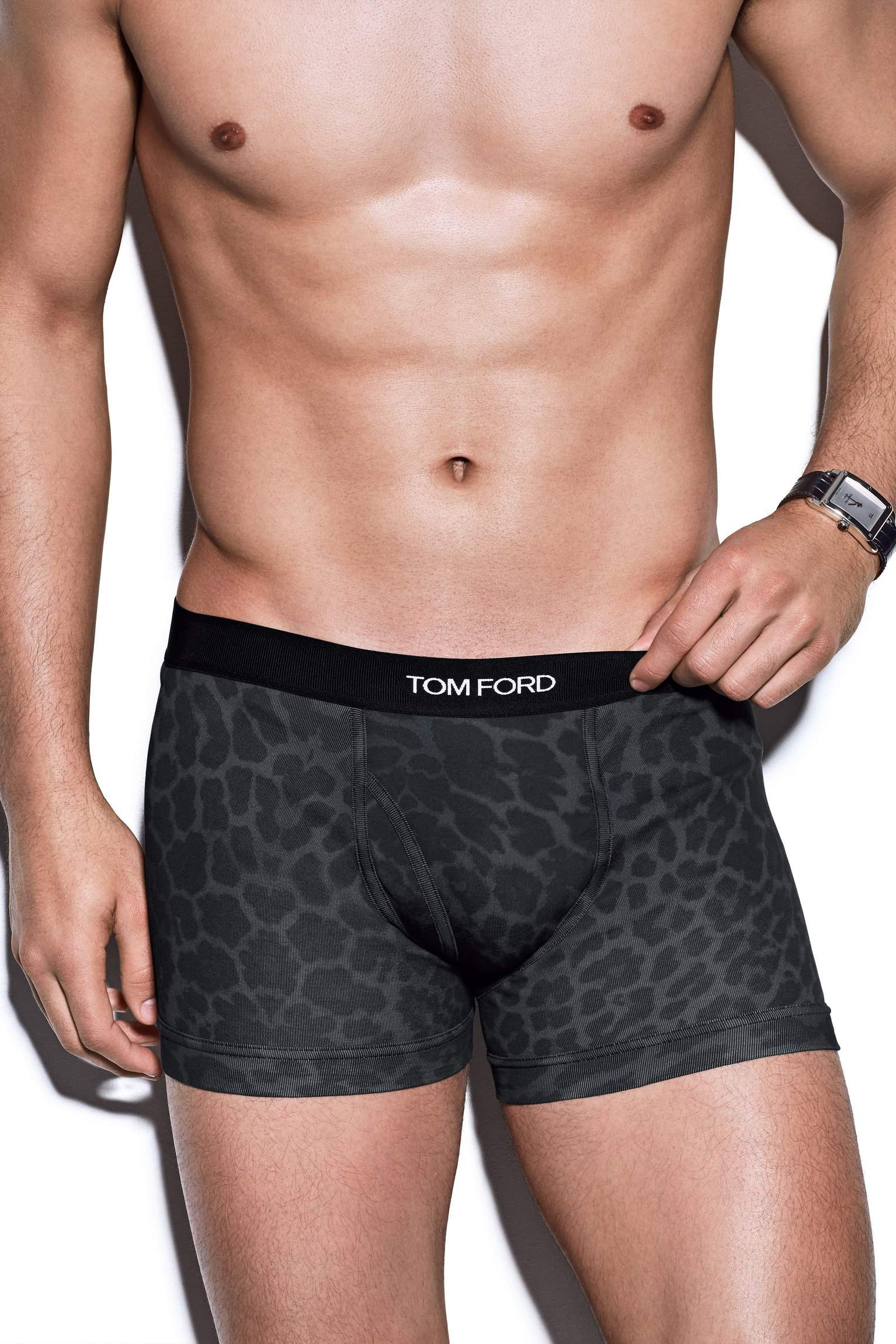 TOM FORD Reflective Leopard Cotton Jersey Boxer Brief