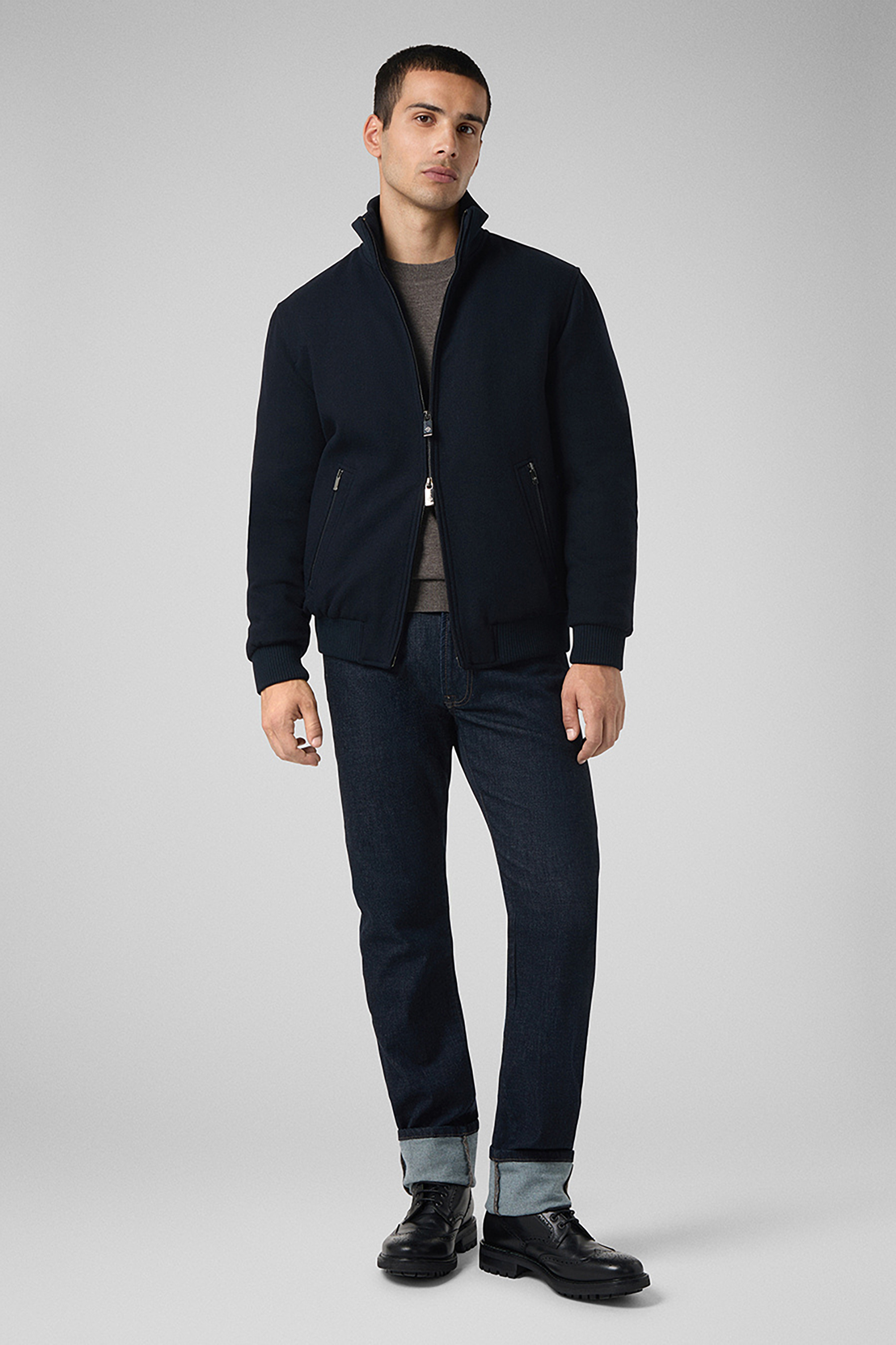 PAL ZILERI Wool Blend Bomber Jacket 