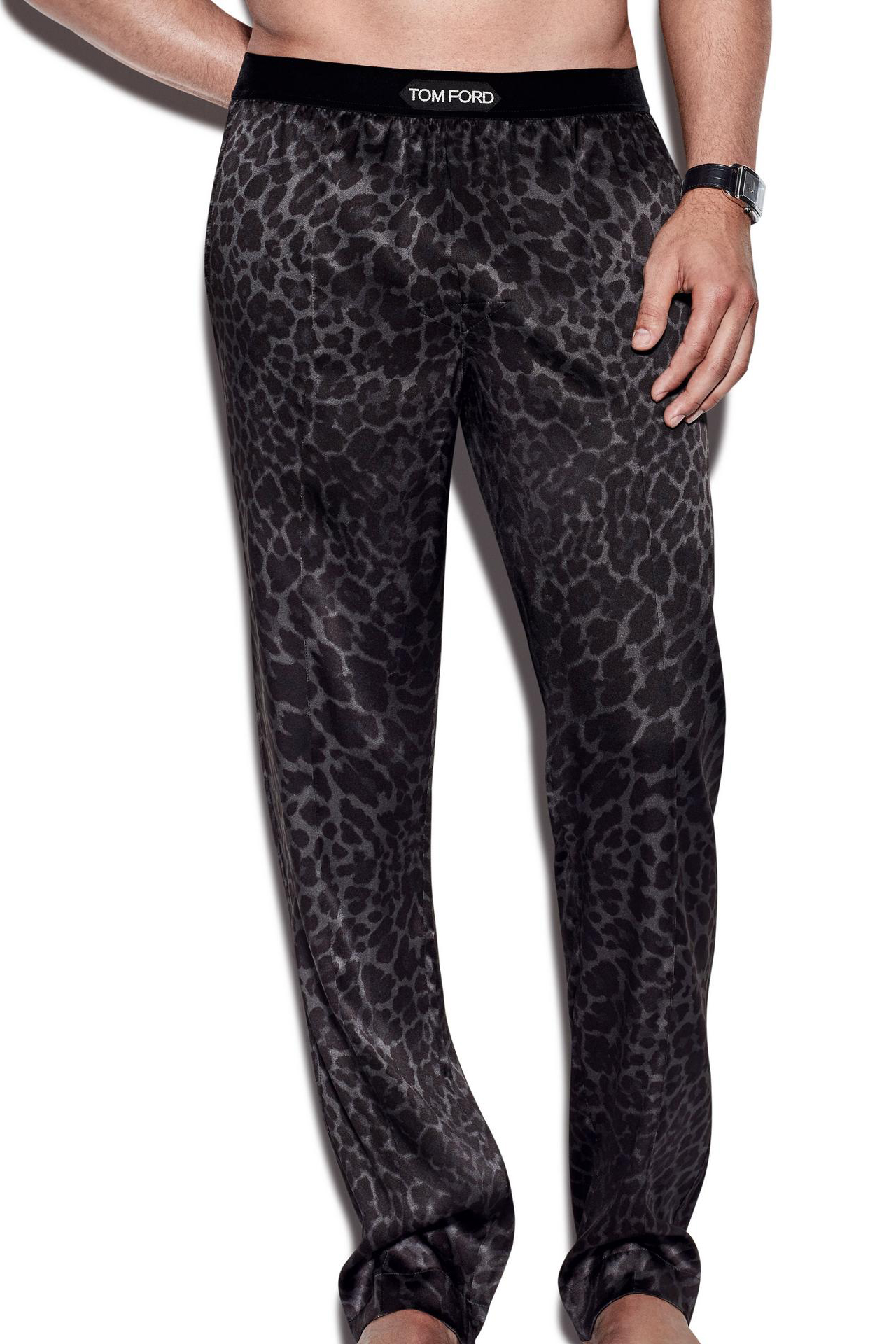 TOM FORD Reflected Leopard Print Silk Pajama Pants