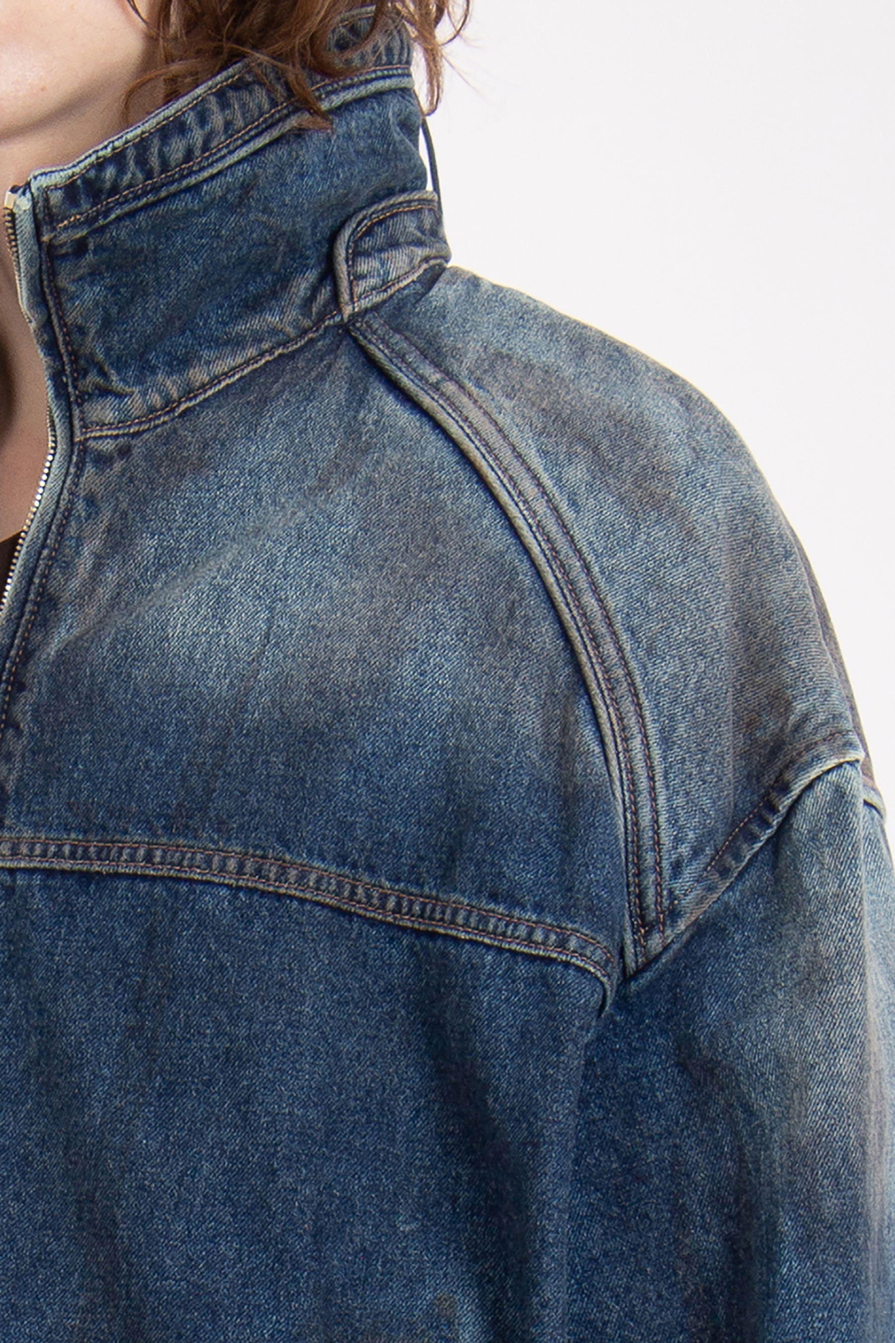 JUUN.J Oversized Oil-Washed Cotton Denim Jacket