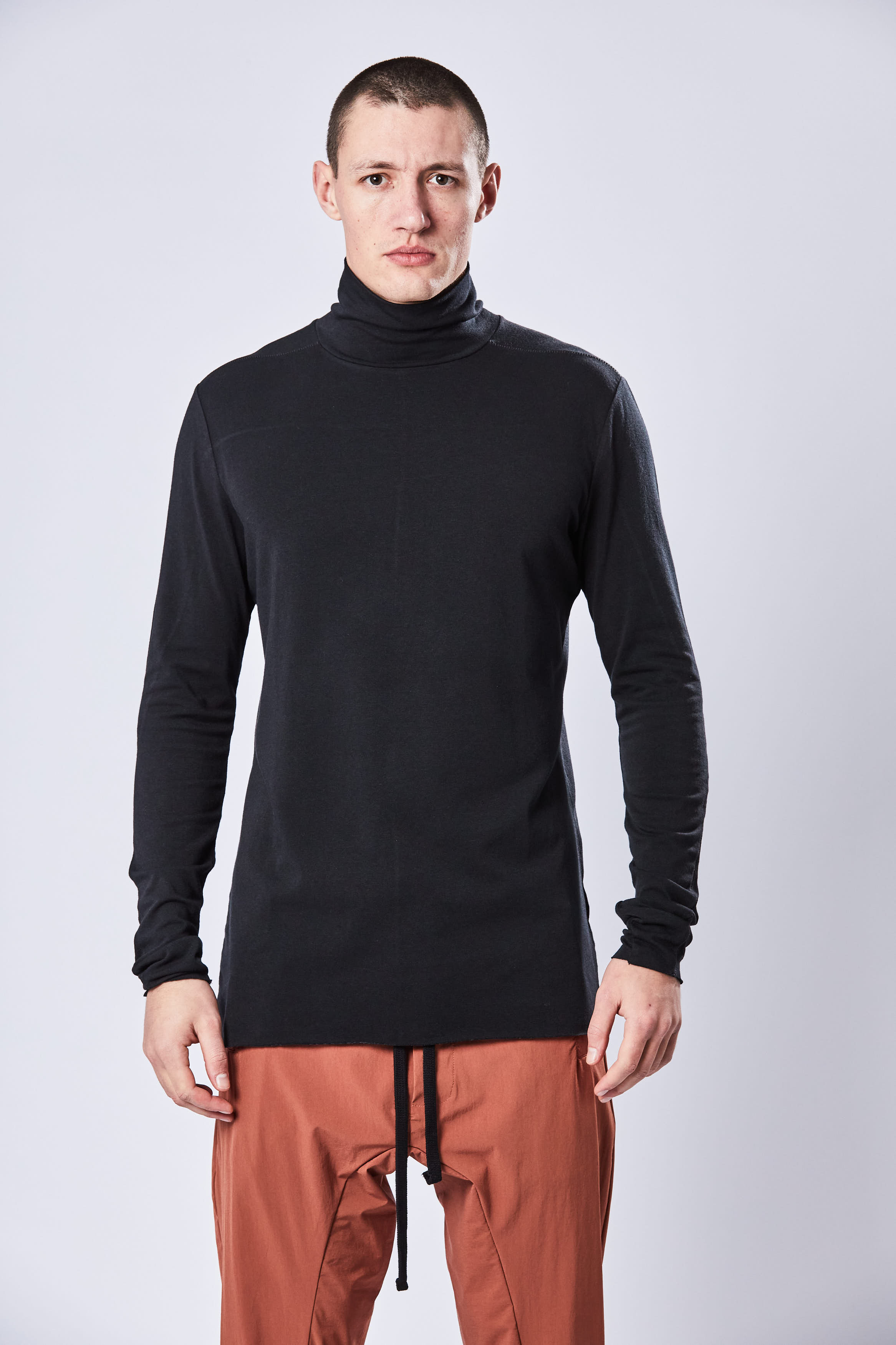 THOM KROM Long Sleeve Cotton Modal Jersey Turtleneck 