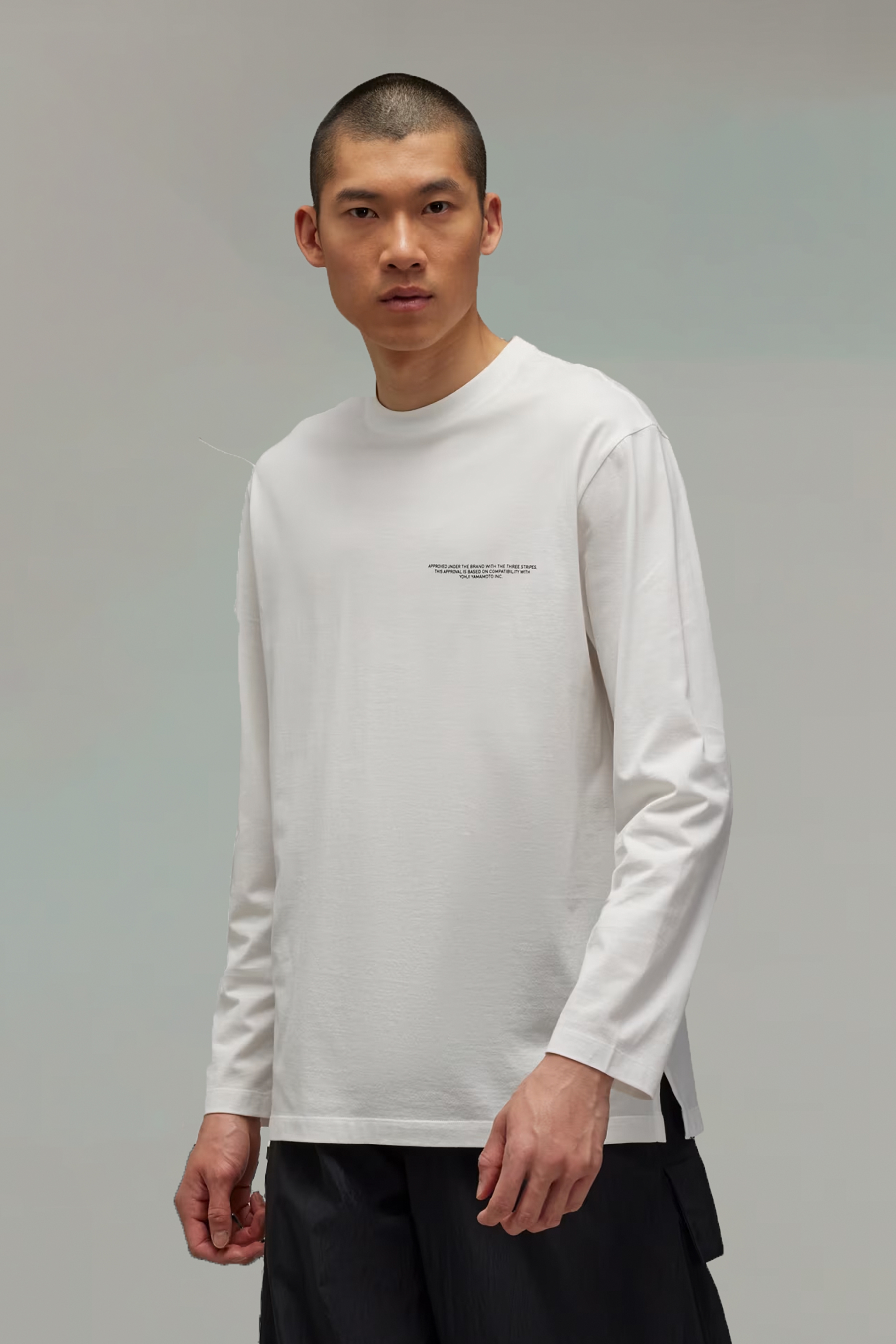 Y-3 Printed Cotton Jersey Long Sleeve T-Shirt