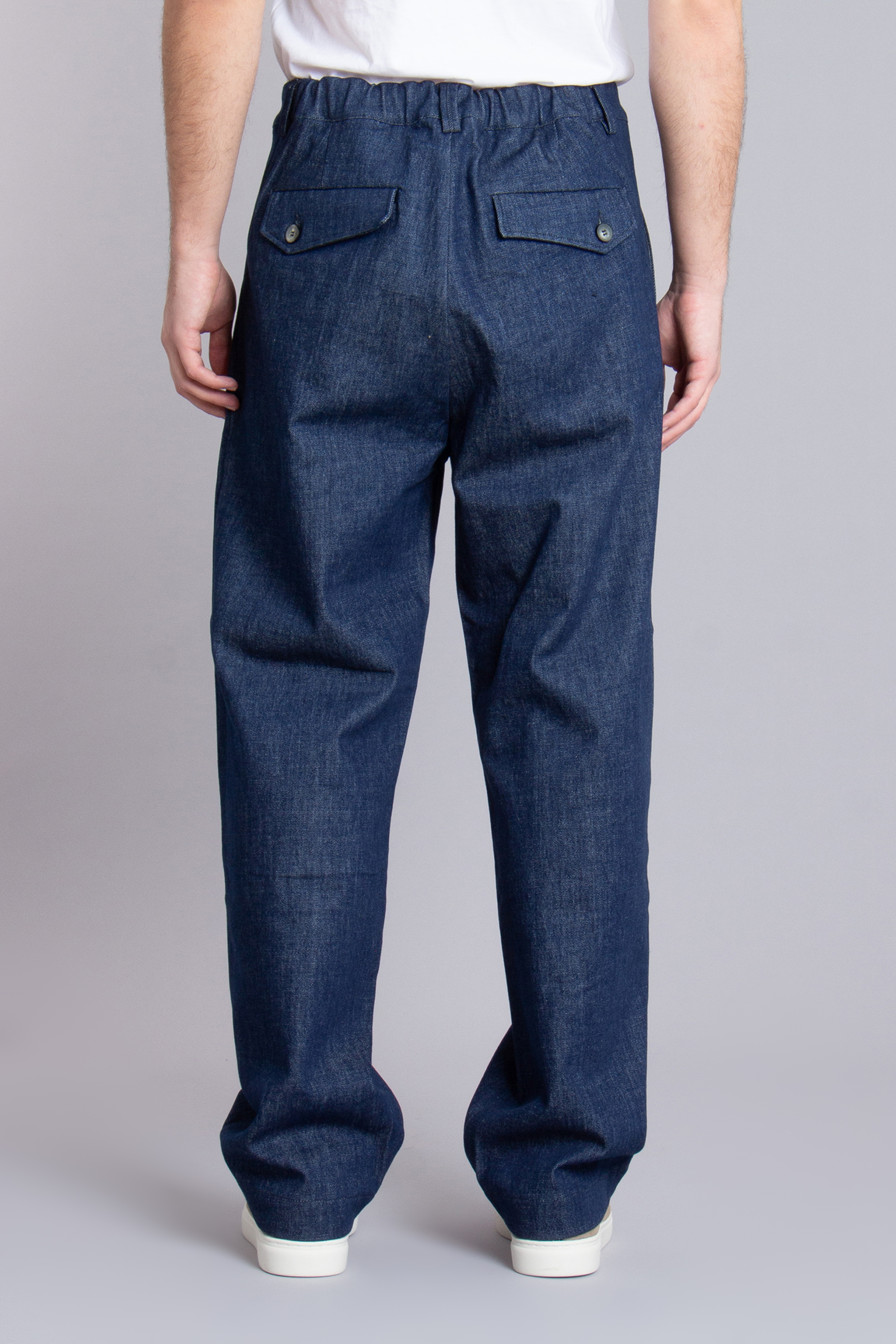 SEASE Wide Fit Cotton Stretch Denim Pants