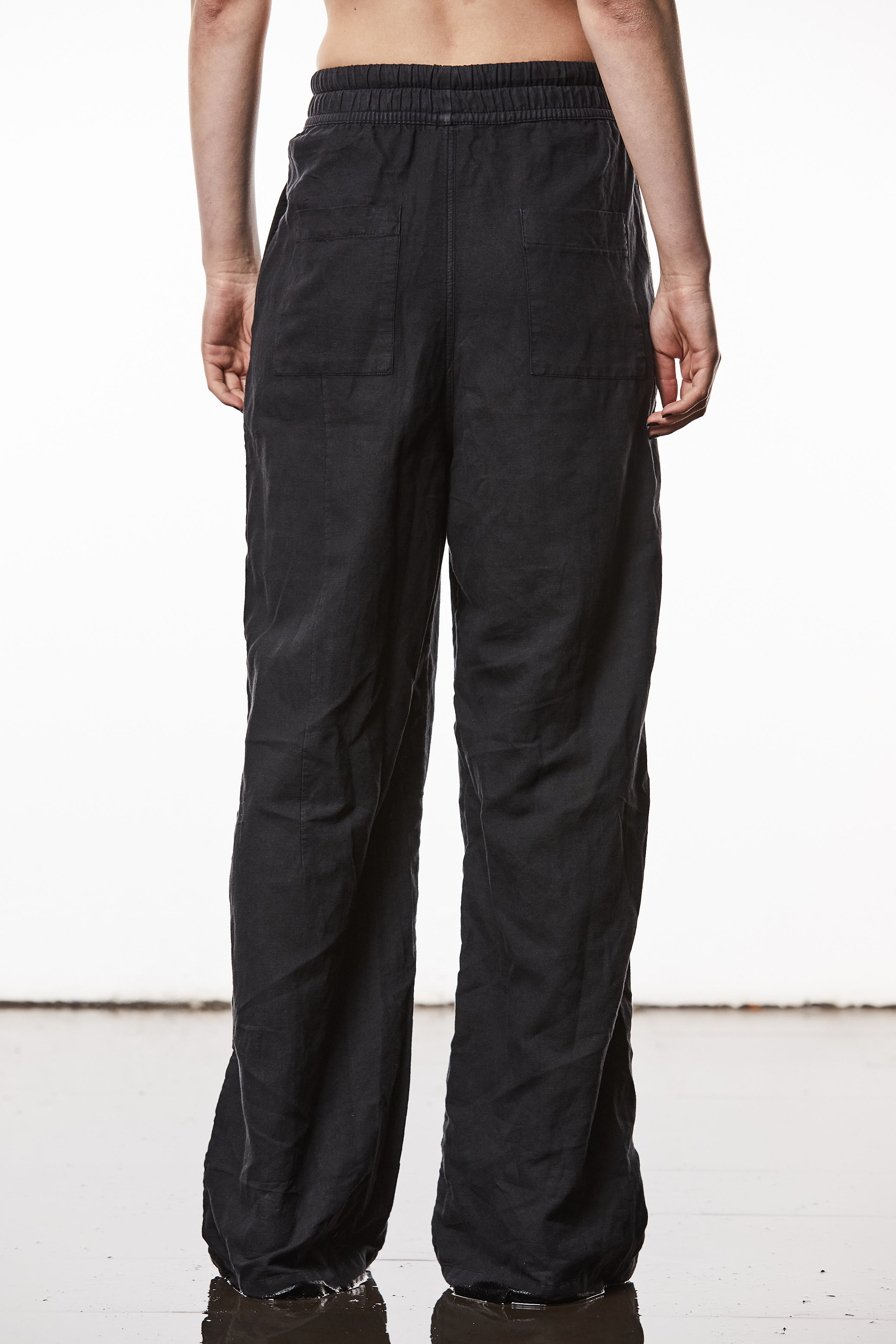 THOM KROM Wide Leg Linen-Cotton Blend Pants