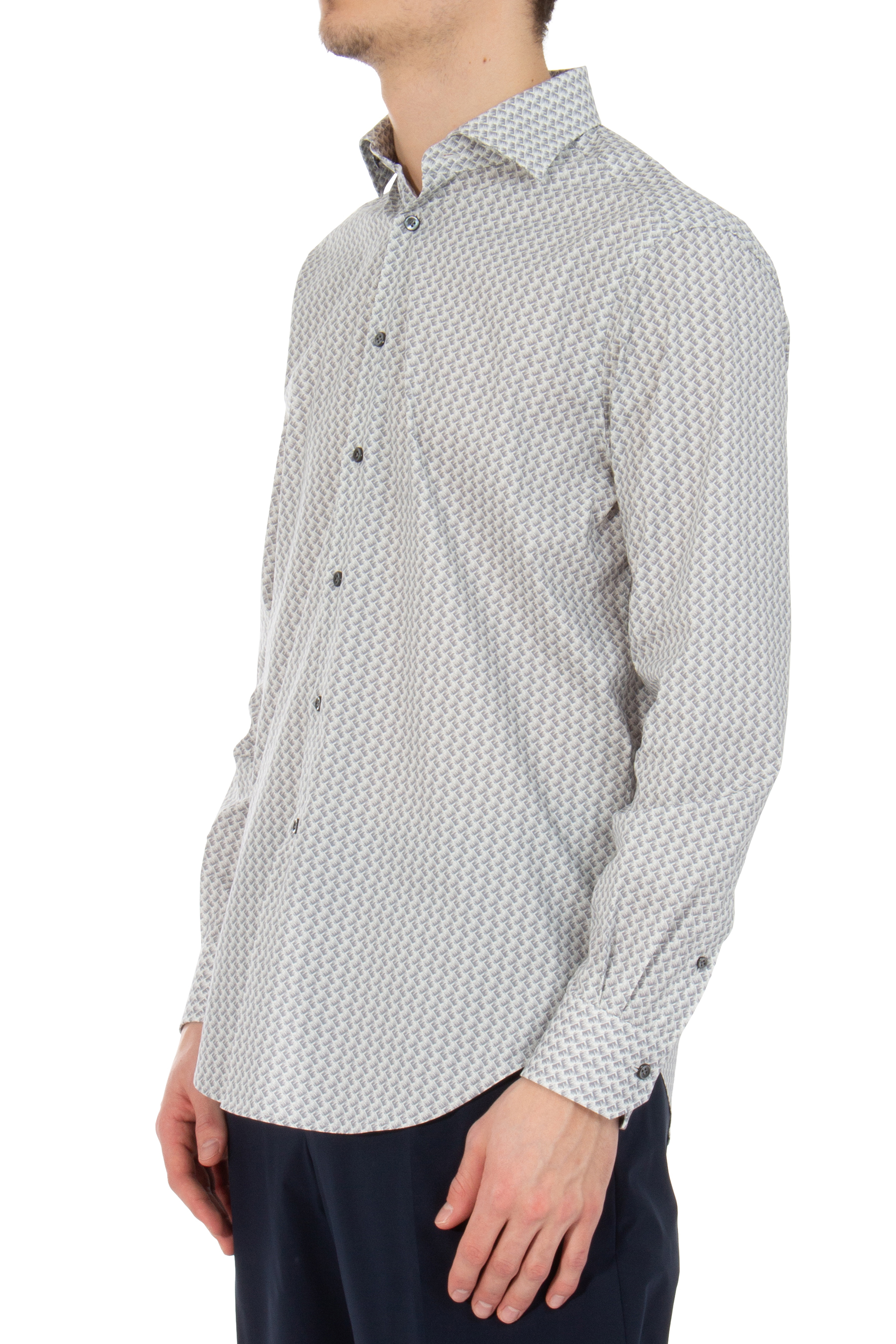 PAL ZILERI Printed Cotton Stretch Shirt 