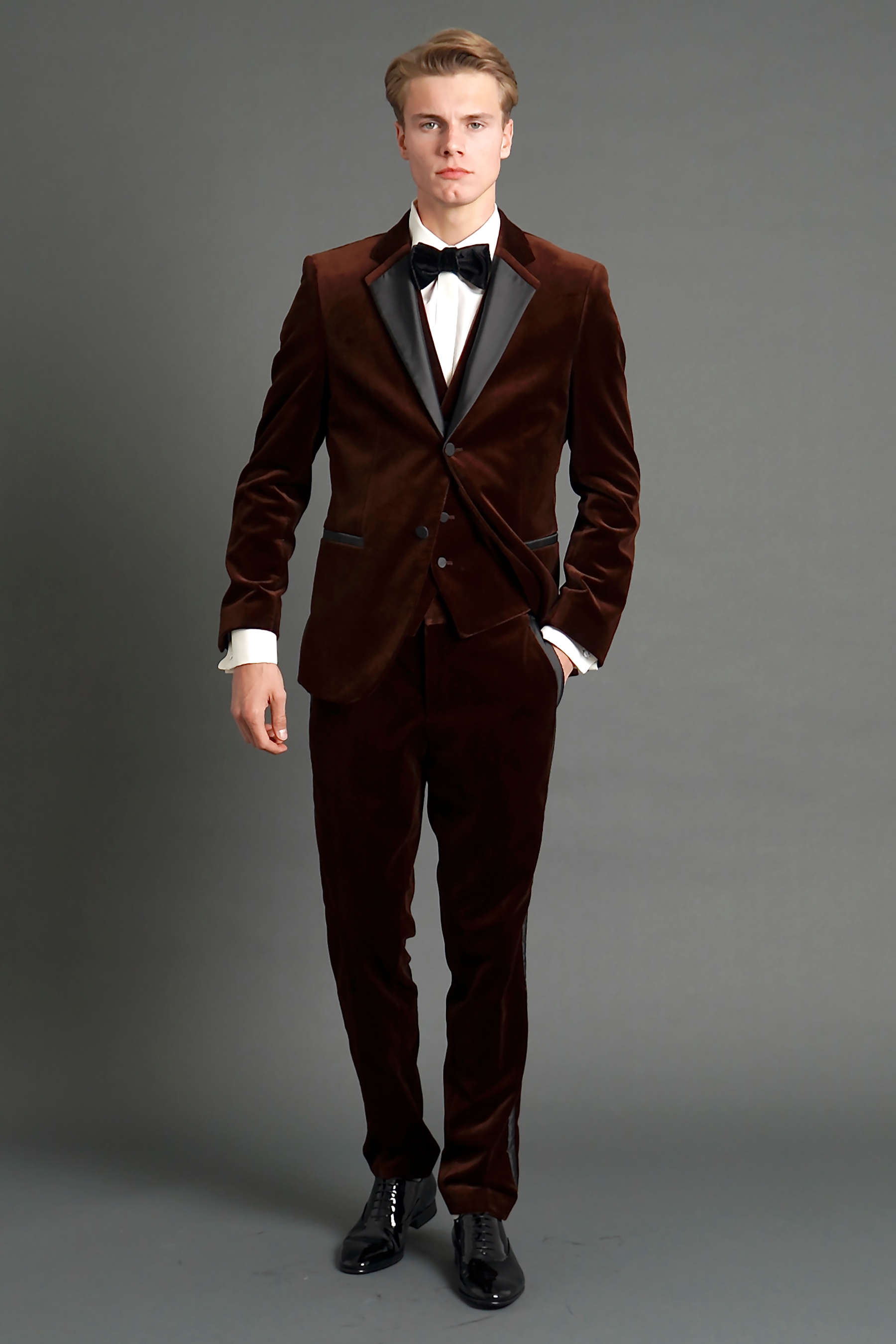 HUGO Cotton Velvet Tuxedo Pants Getlin