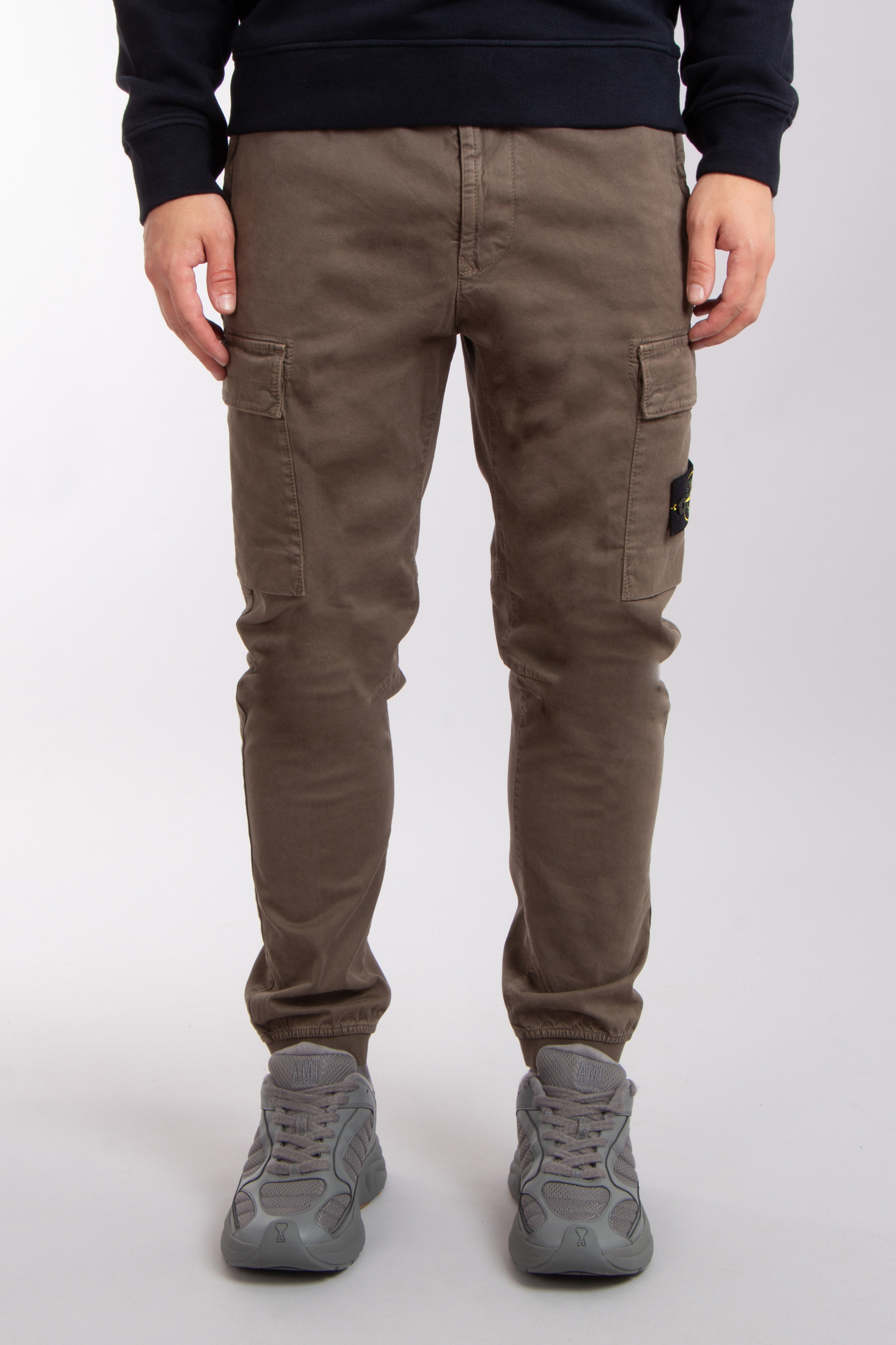 STONE ISLAND 'OLD' Effect Broken Cotton Twill Cargo Pants