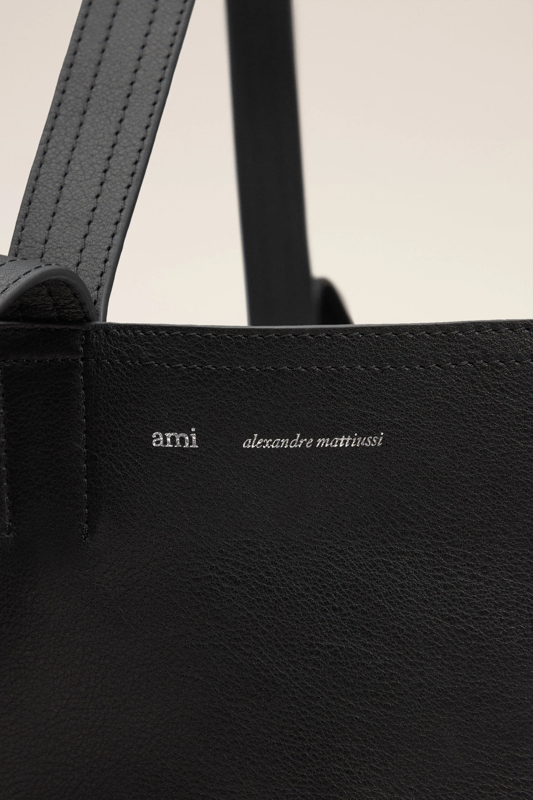 AMI PARIS Leather Midi Maxi Tote Bag