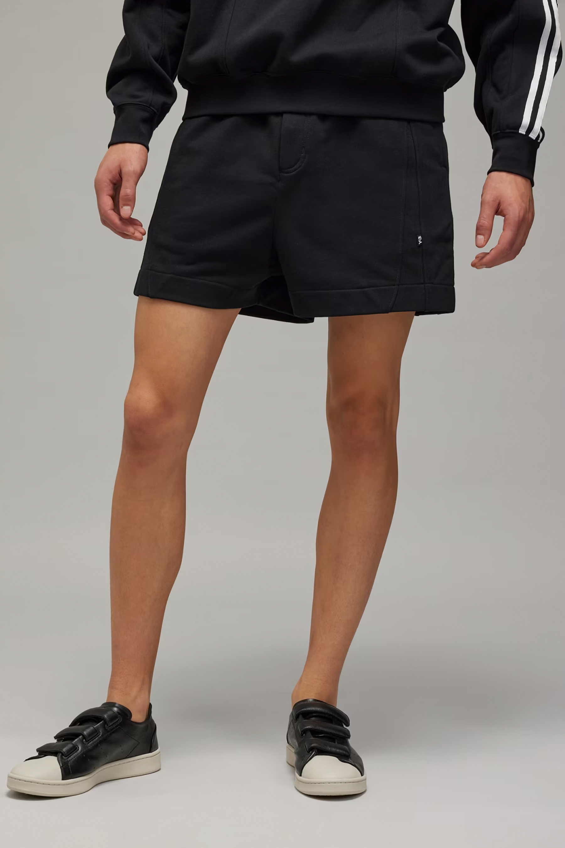 Y-3 Cotton Blend French Terry Cutline Shorts