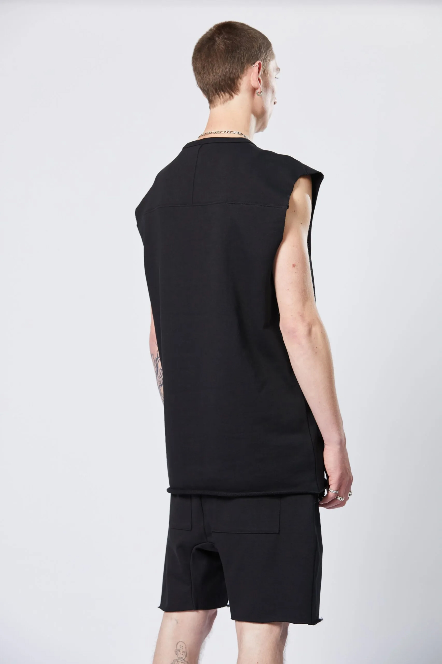 THOM KROM Sleeveless Cotton V-Neck Top