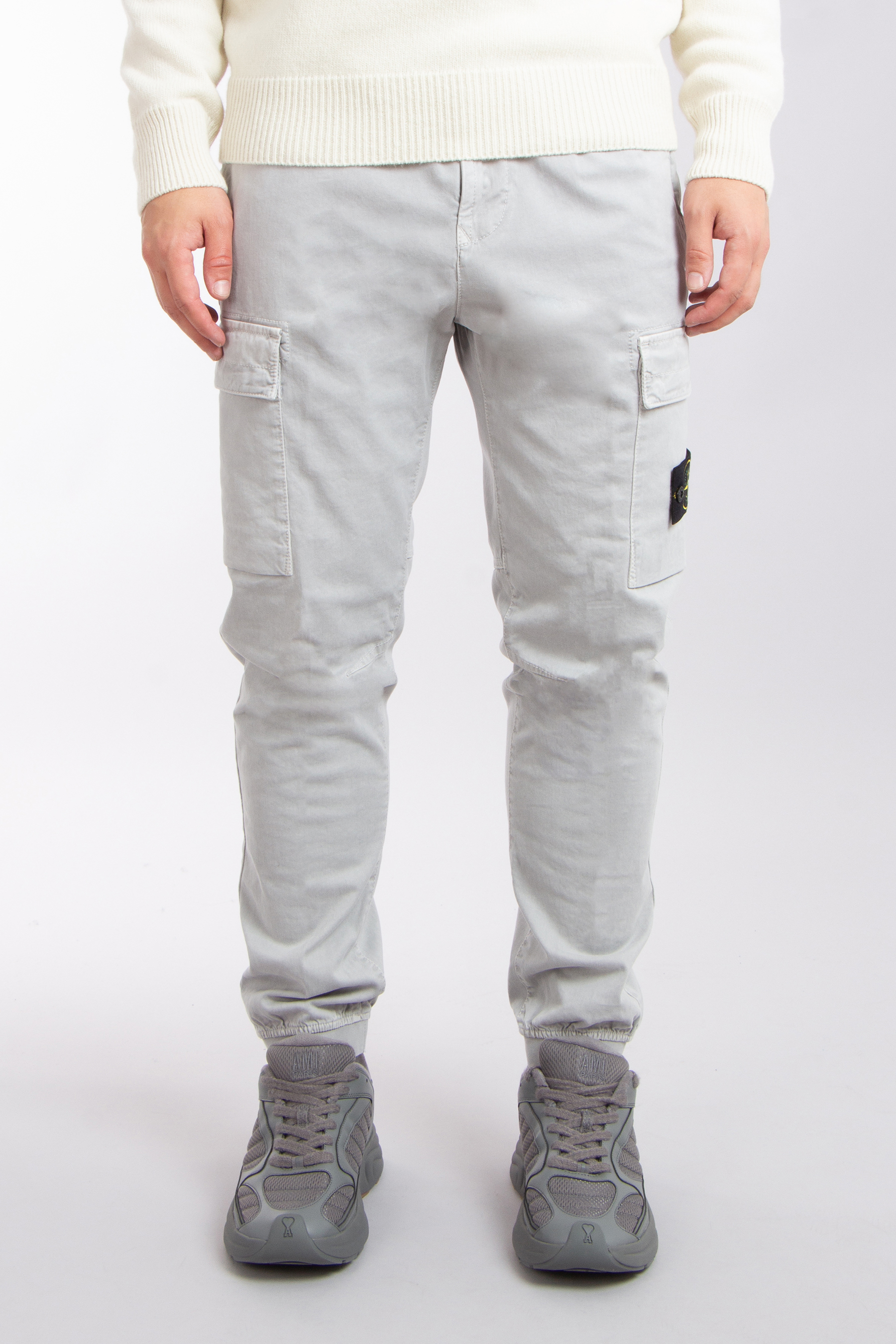 STONE ISLAND 'OLD' Effect Broken Cotton Twill Cargo Pants