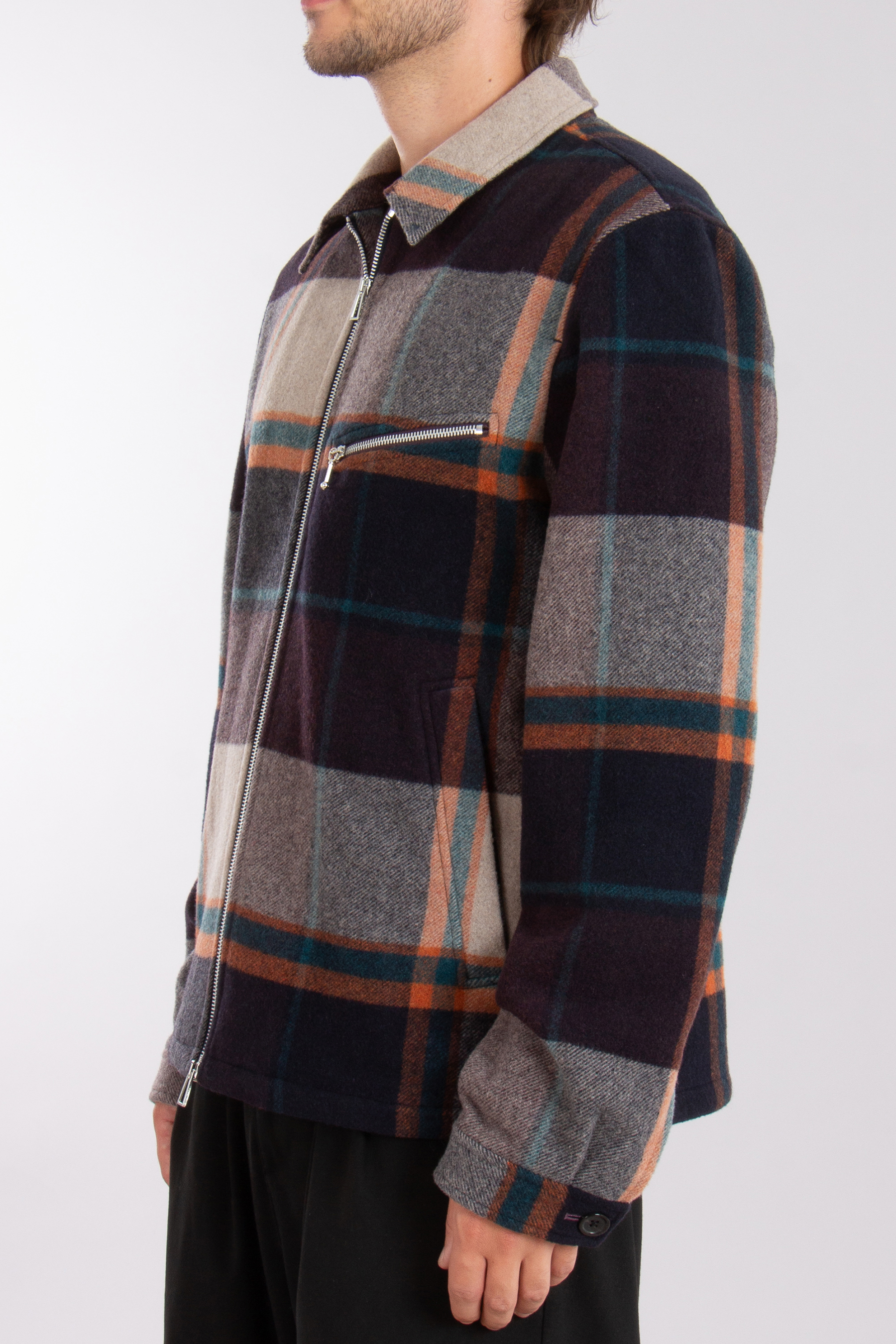 PAUL SMITH Checked Wool-Blend Harrington Jacket