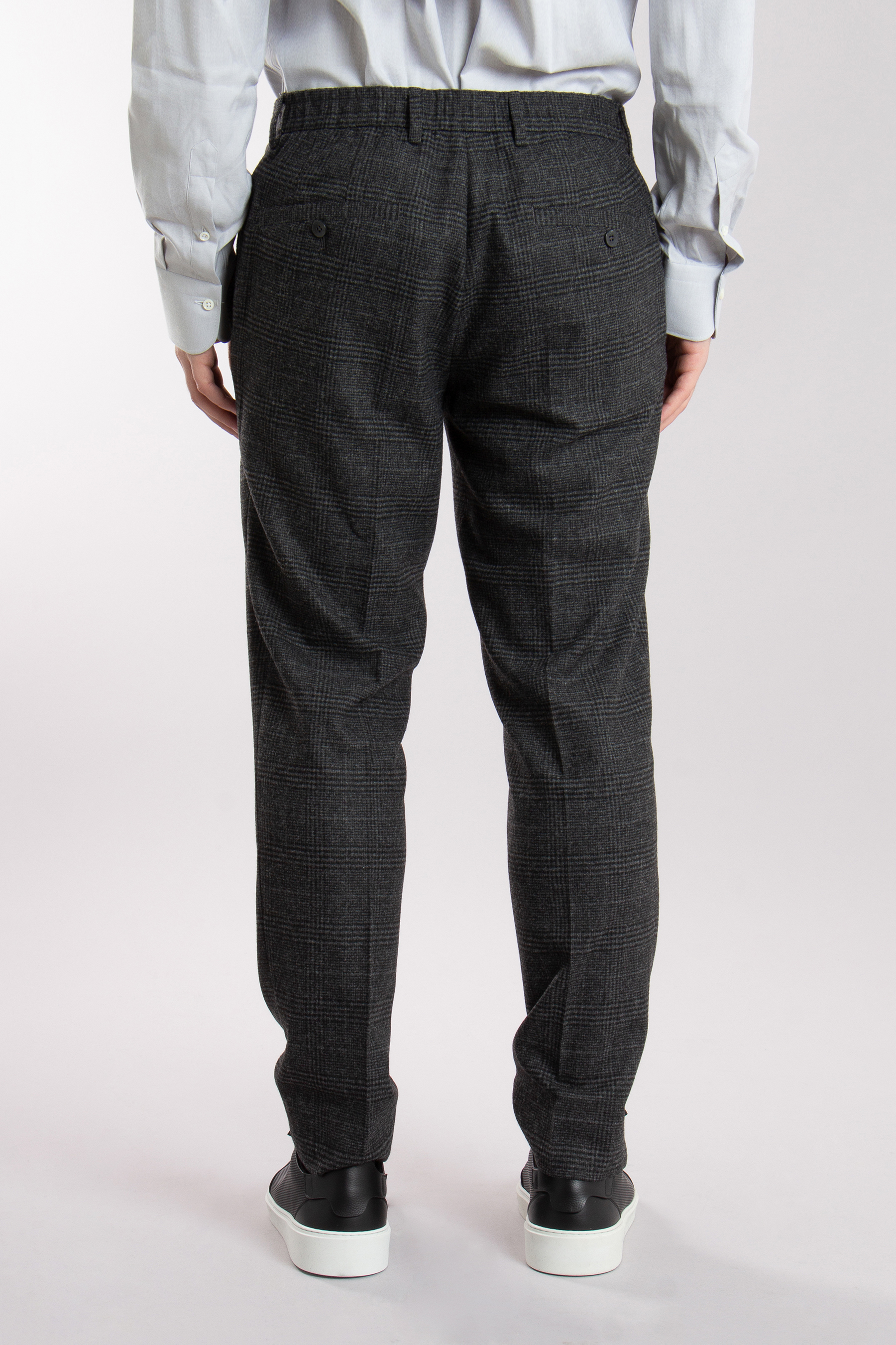 GTA  Checked Wool Blend Stretch Flannel Pants Davide