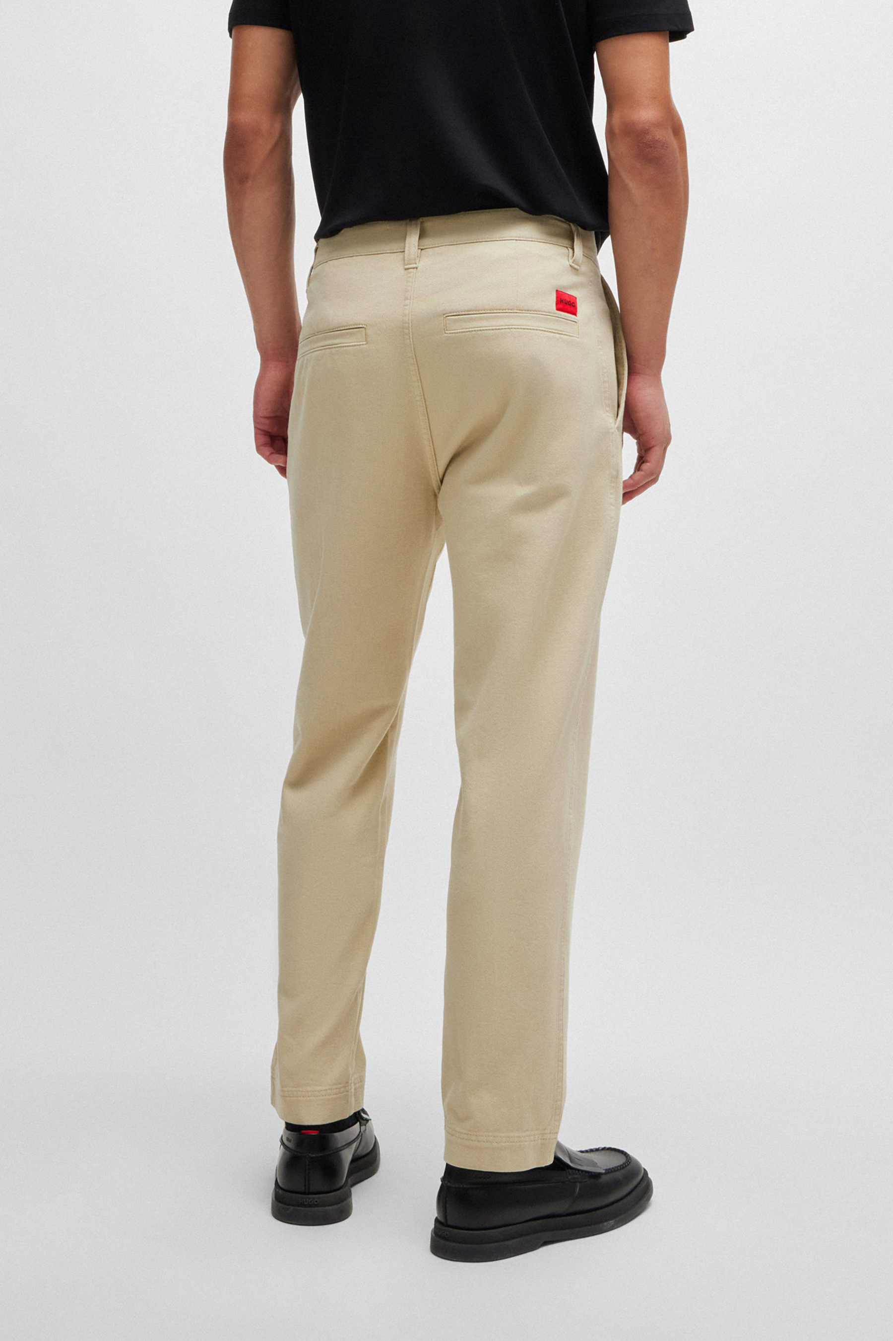 HUGO Tapered Fit Cotton Twill Pants Zeebo