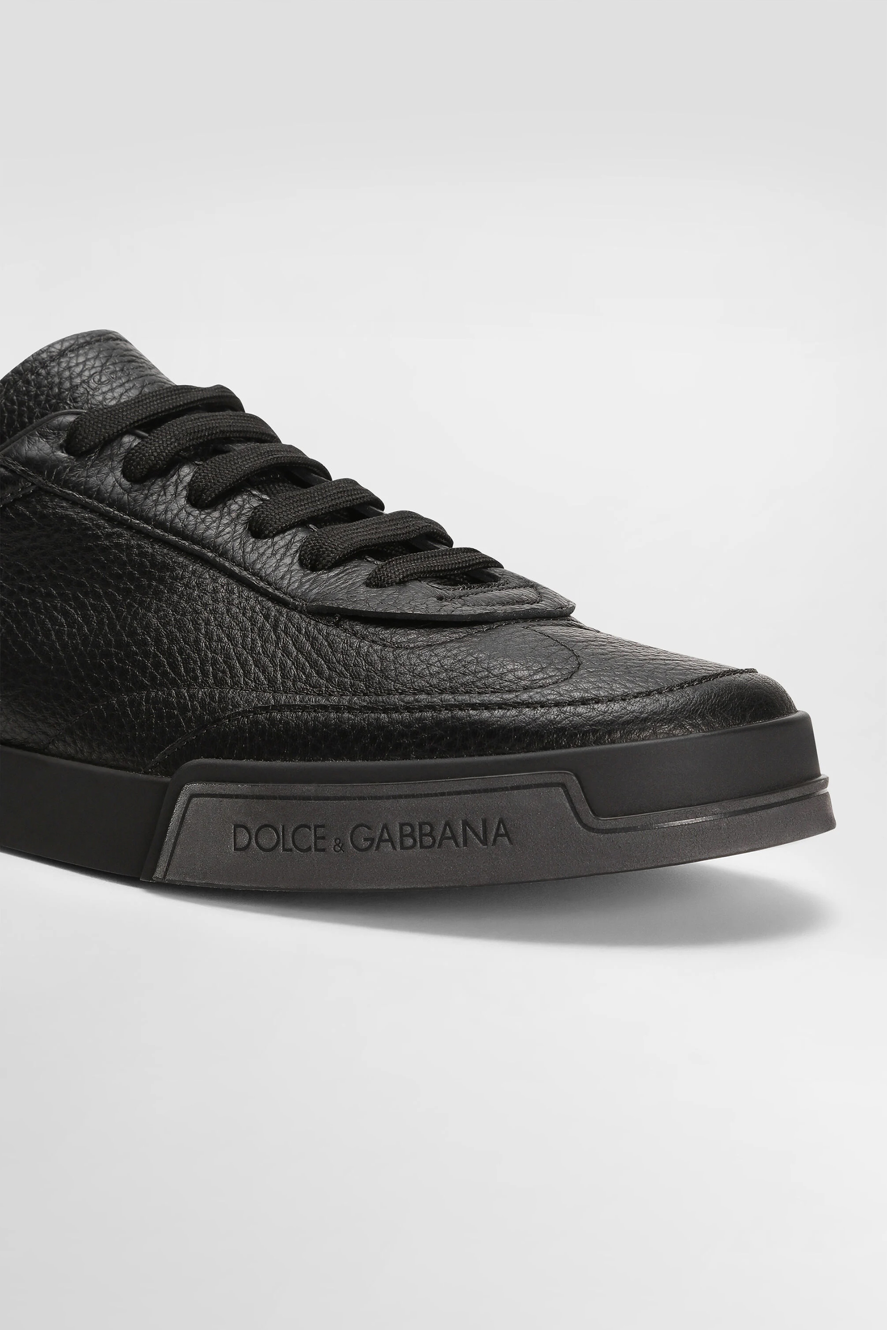 DOLCE & GABBANA Grained Leather Sneakers Portofino Yacht