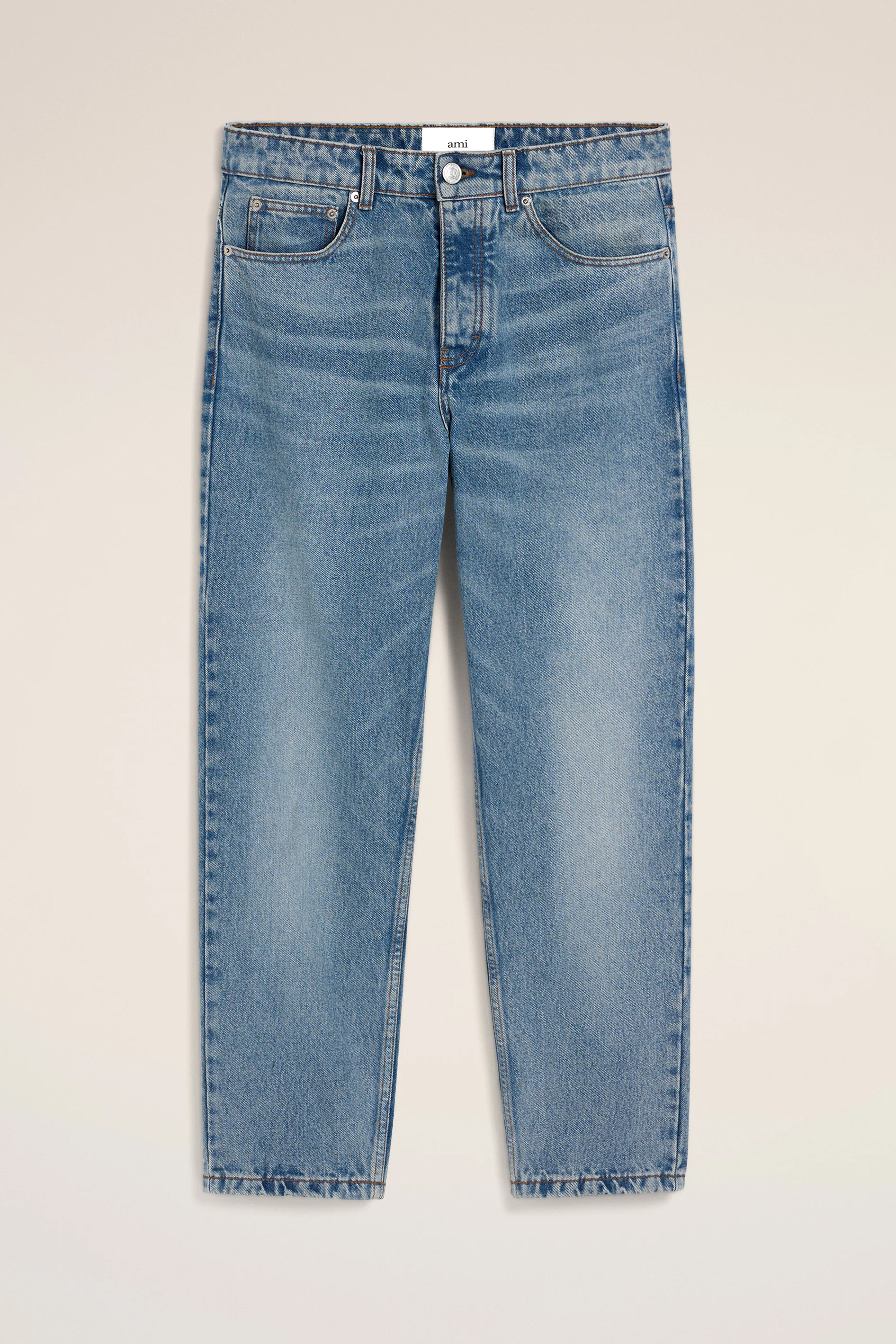 AMI PARIS Tapered Fit Cotton Denim Jeans