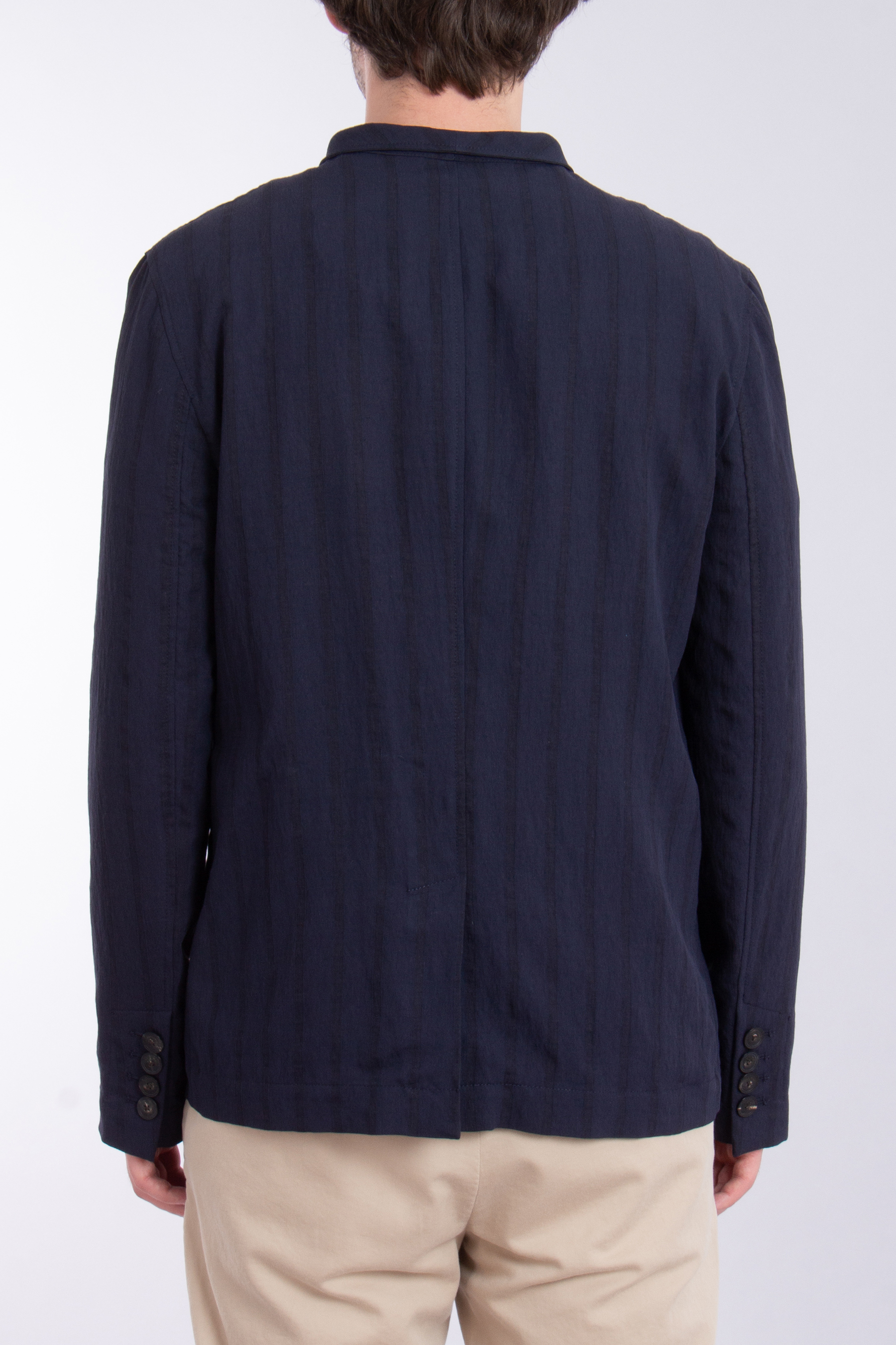 EMPORIO ARMANI Lightweight Striped Viskose Blend Jacket 