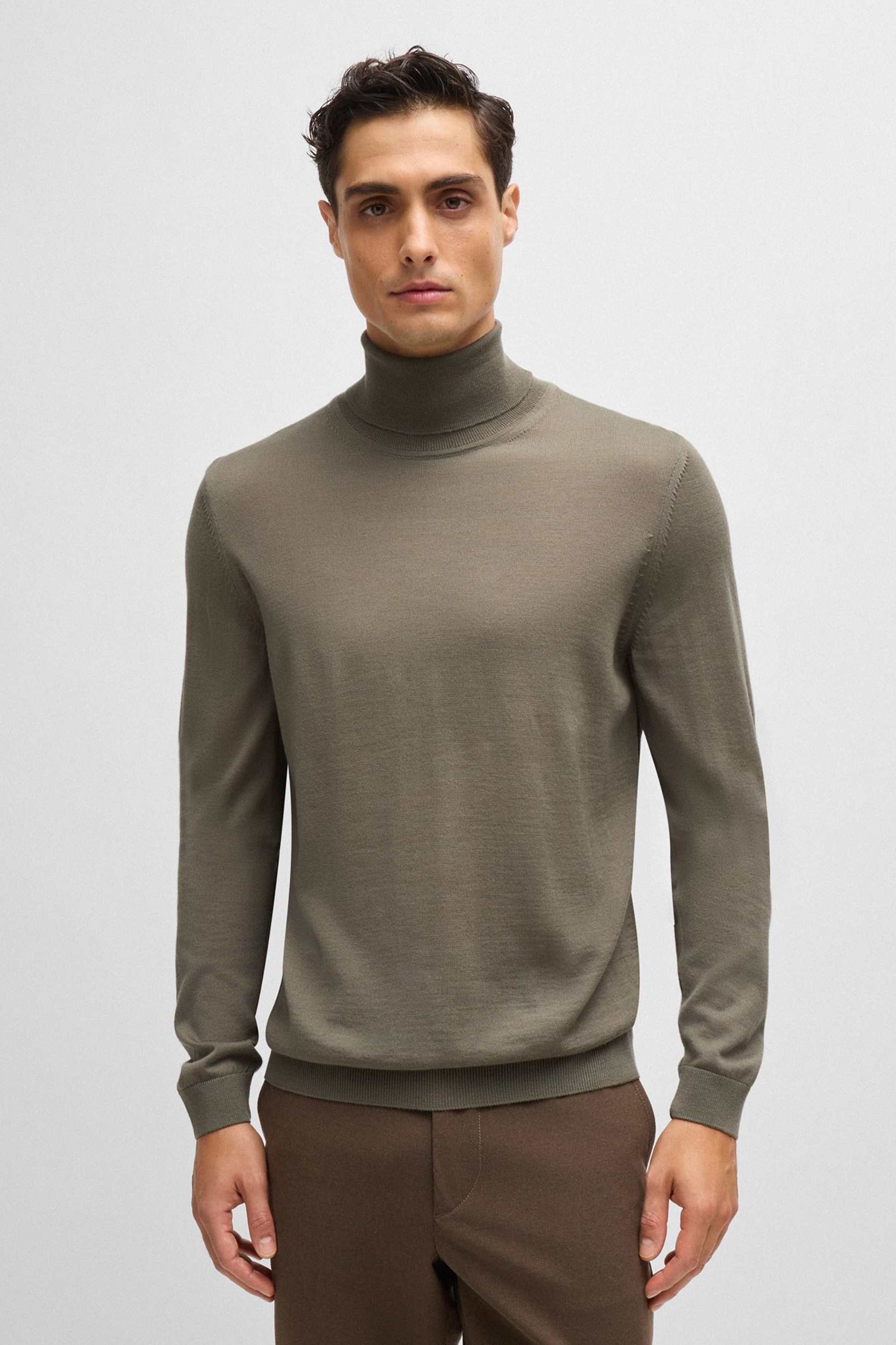 BOSS Virgin Wool Turtleneck Sweater Musso