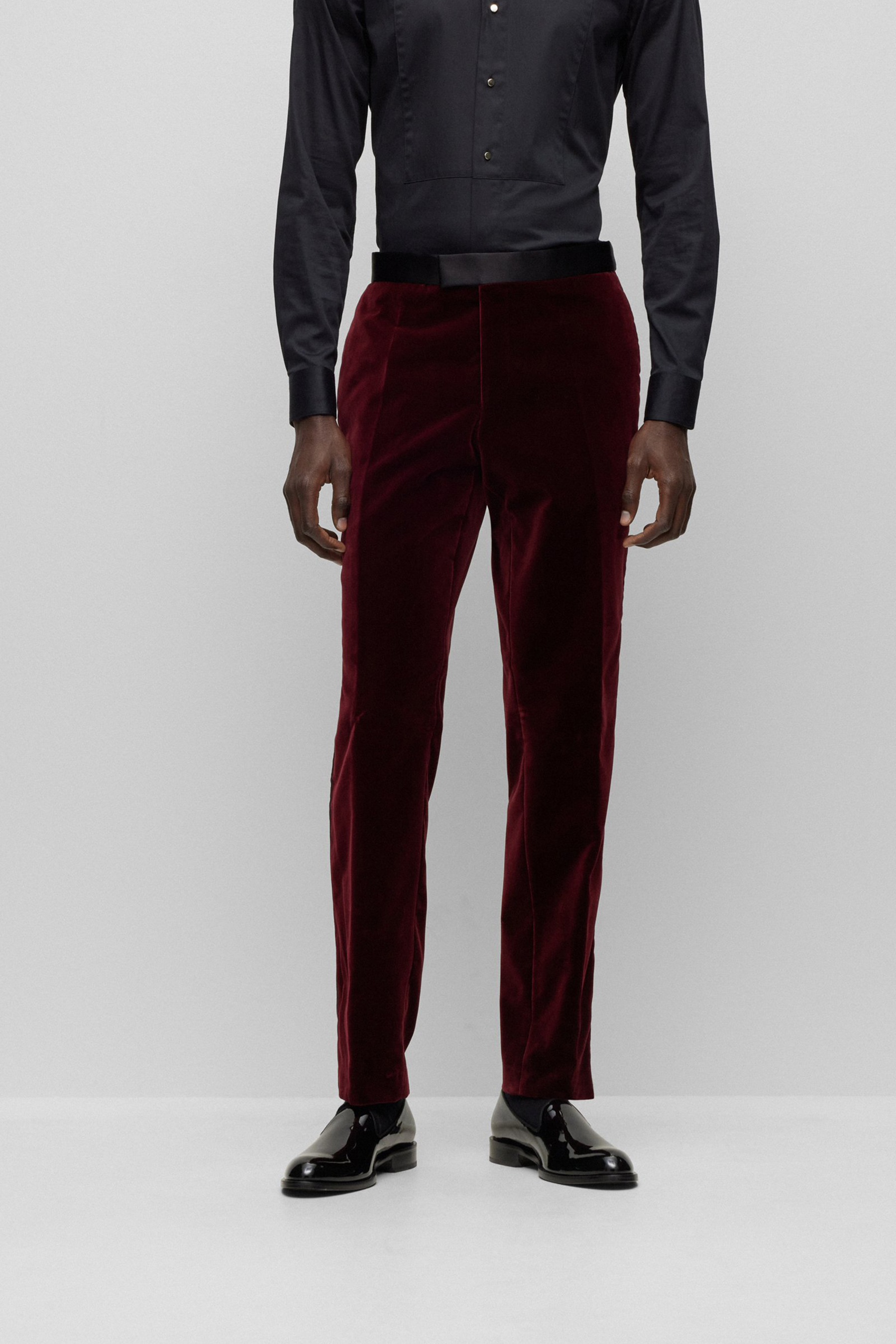 BOSS Cotton Velvet Tuxedo Pants H-Genius