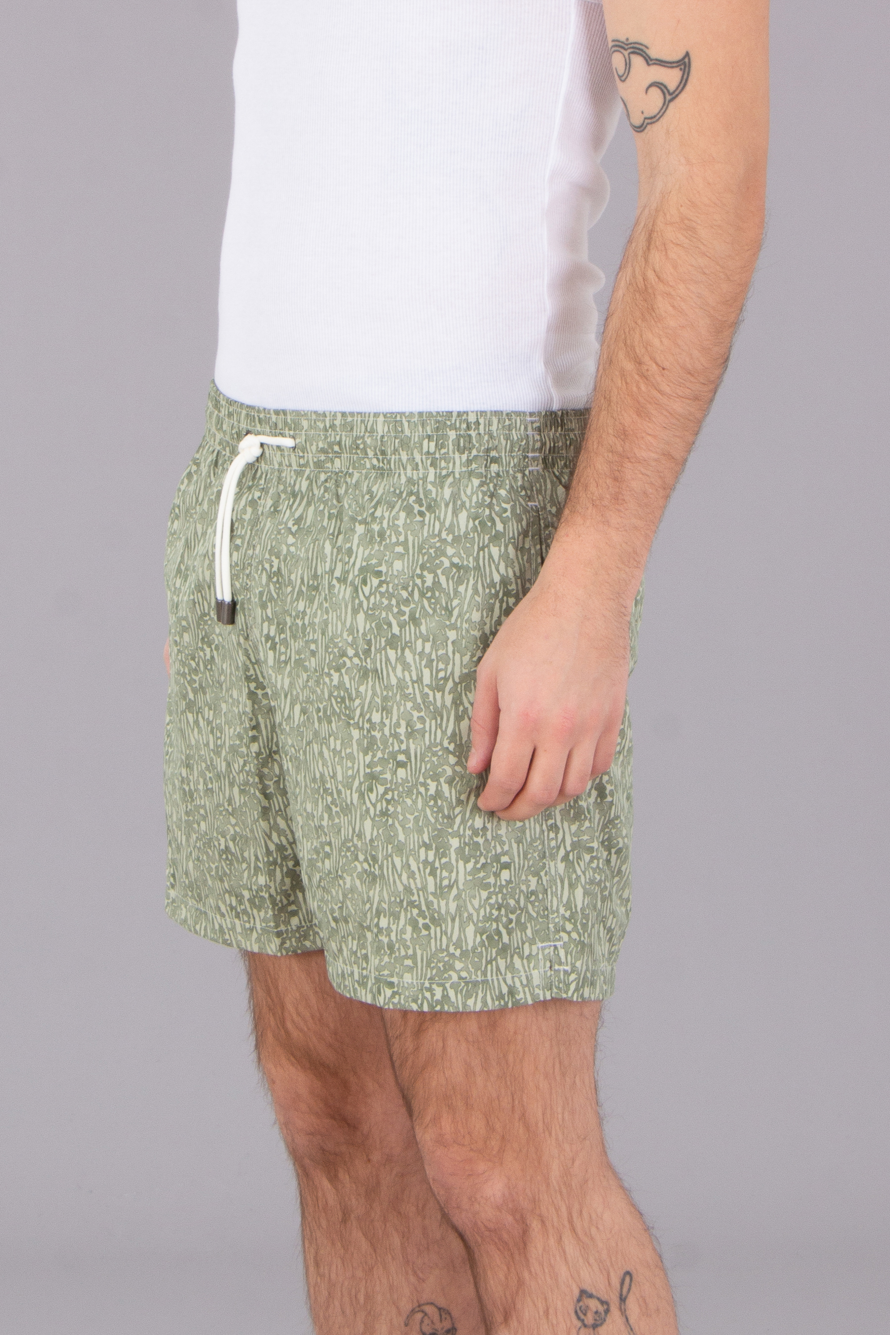 CANALI Patterned Technical Fabric Swim Shorts