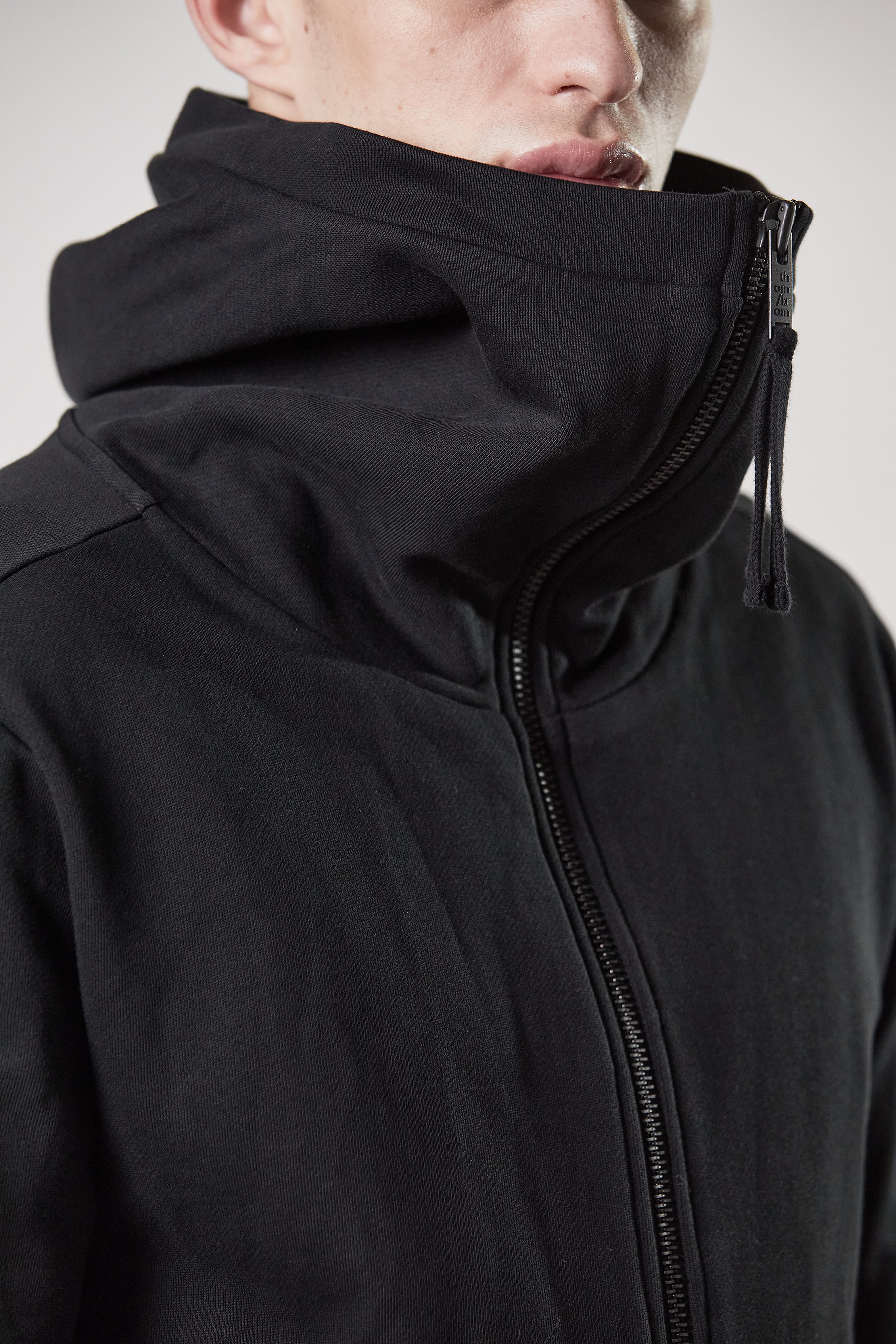 THOM KROM Hooded Cotton Jersey Zip Jacket