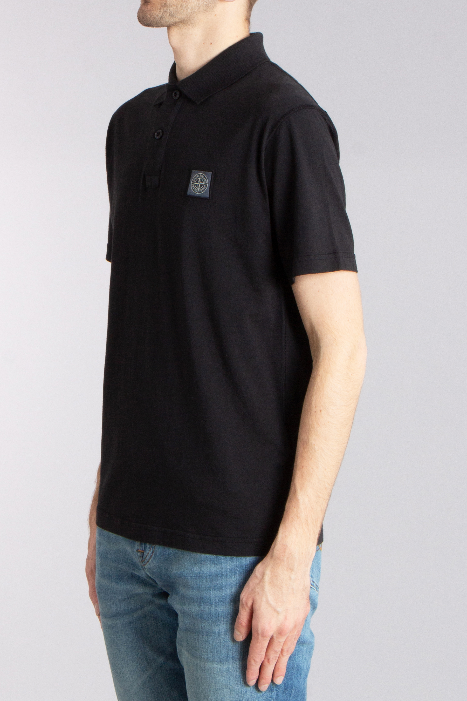 STONE ISLAND Fissato Effect Organic Cotton Jersey Polo Shirt 