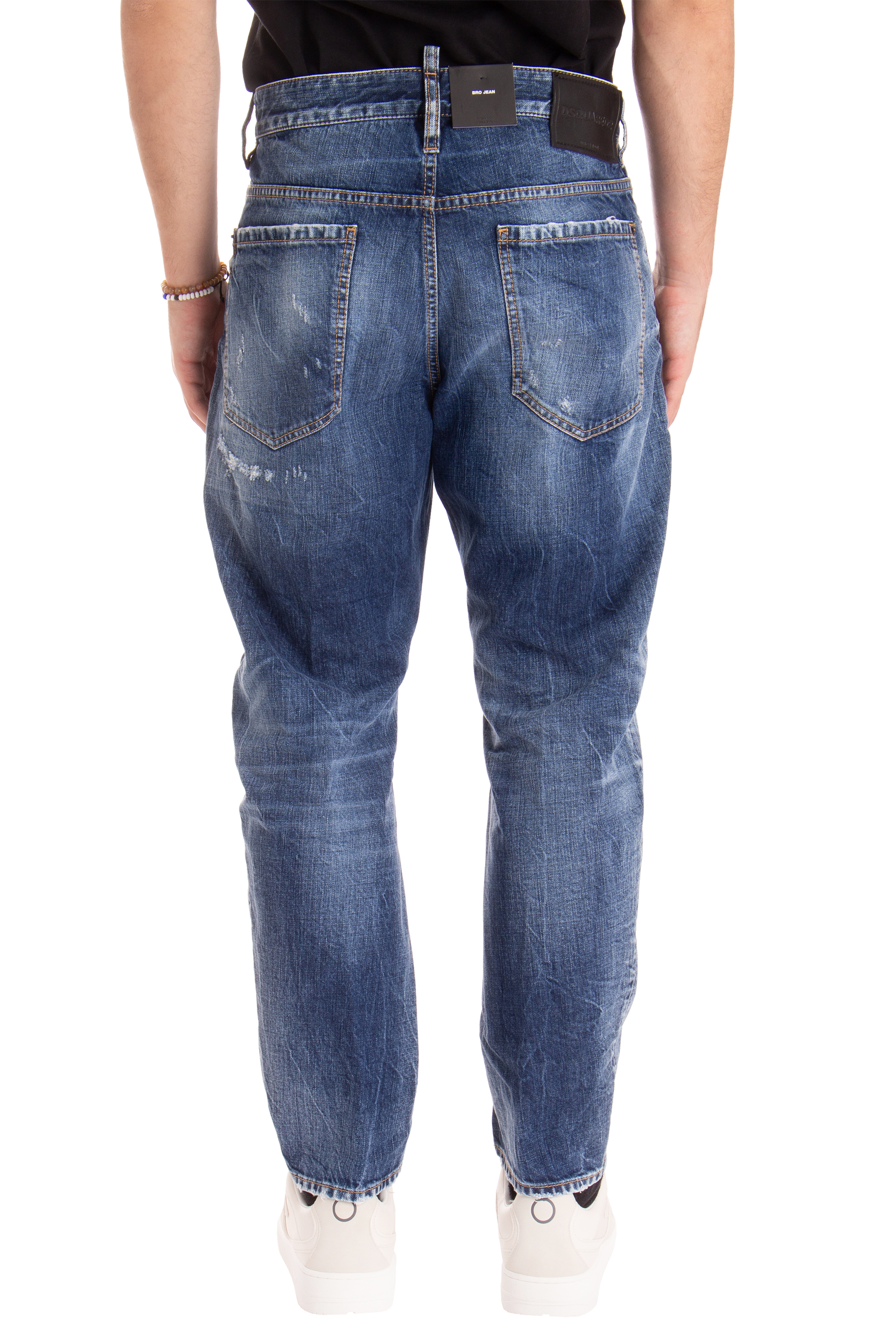 DSQUARED2 Dark Ripped Wash Bro Jeans