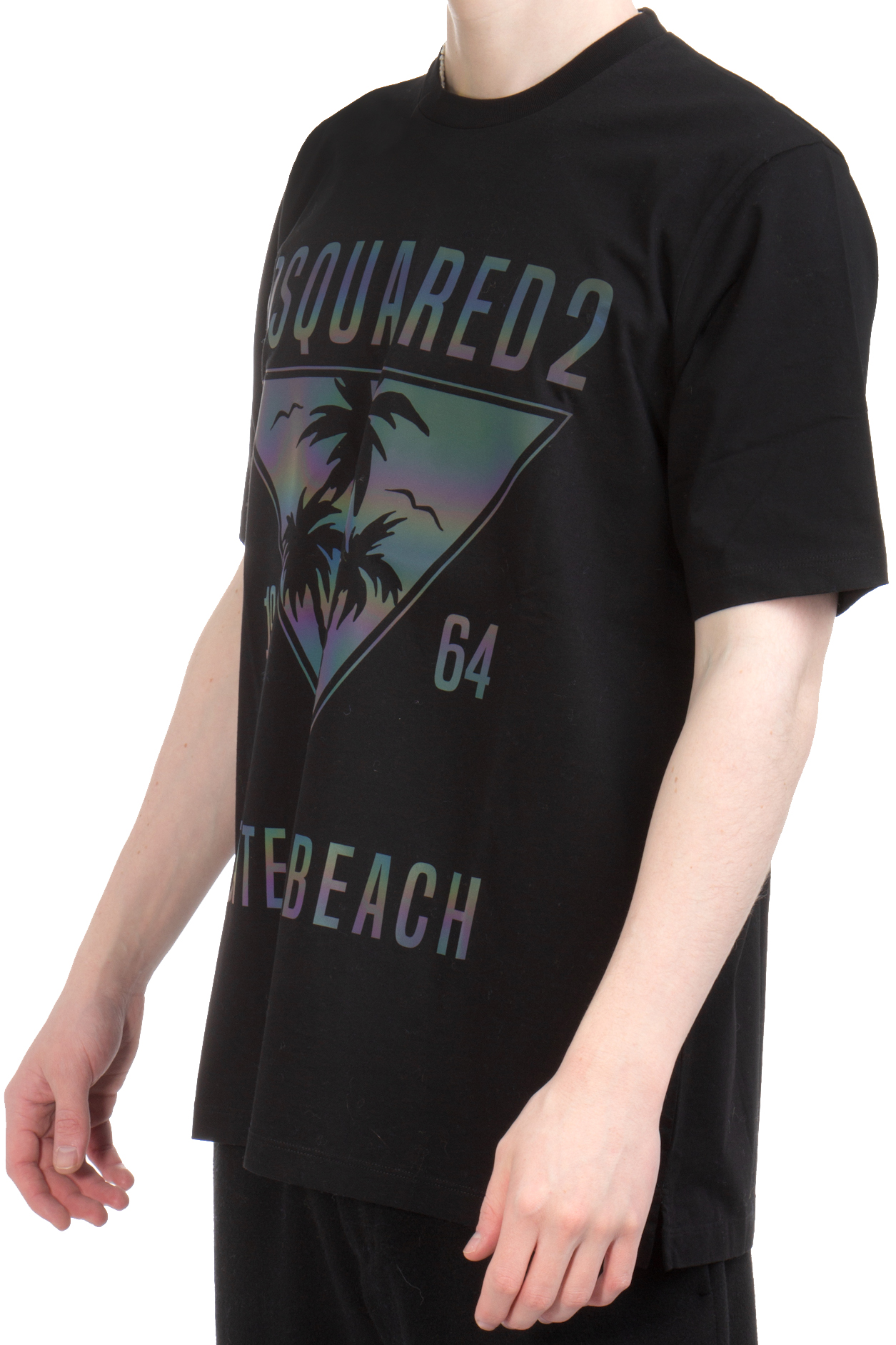 DSQUARED2 Caten's Beach Slouch Print Cotton Jersey T-Shirt